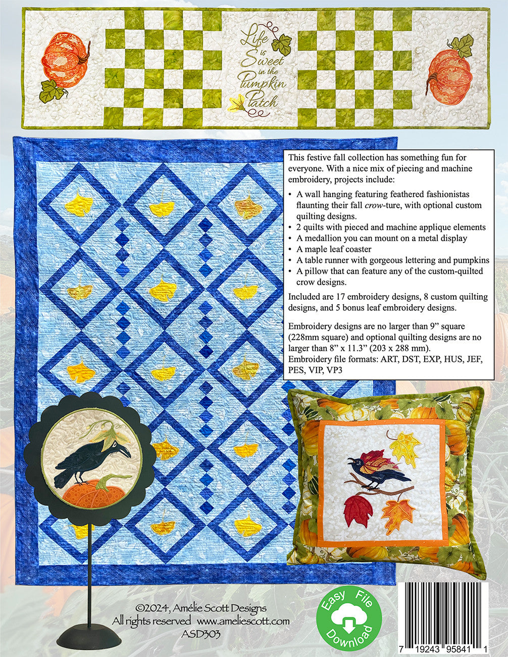 Mrs. Blossom's Pumpkin Patch Quilt Pattern by Christine Connor for Amelie Scott Designs