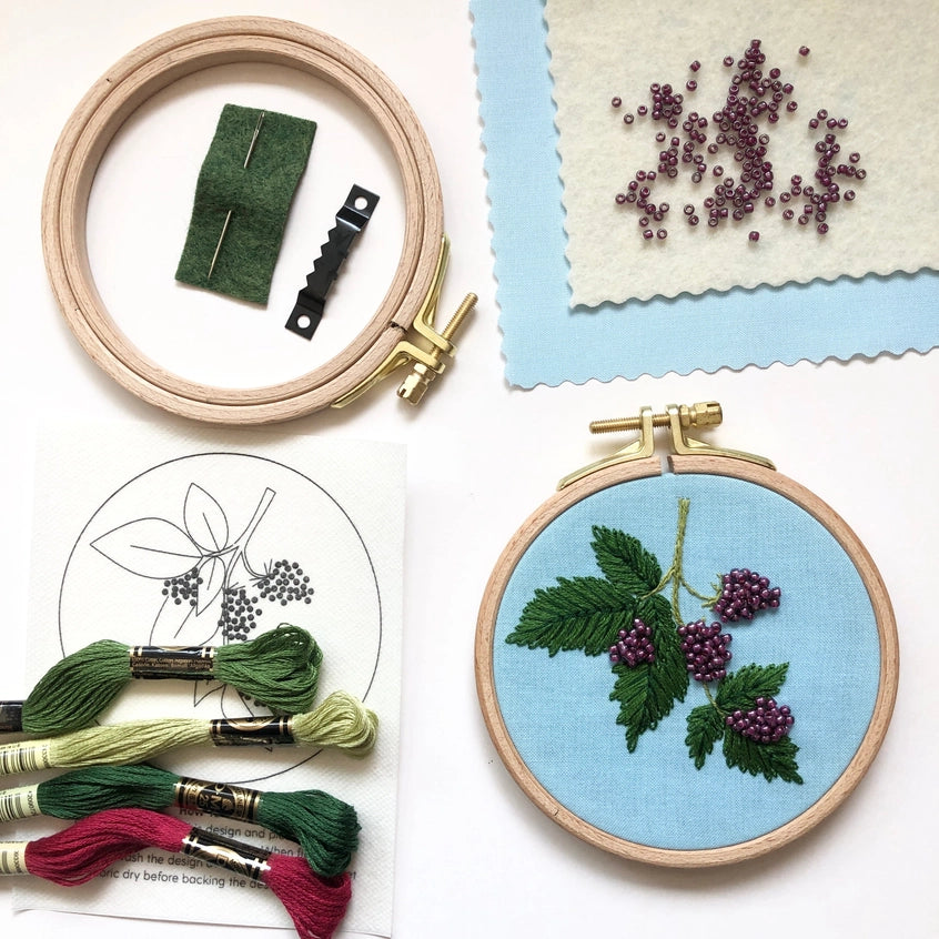 Beaded Berries Botanical Intermediate Hand Embroidery Kit by Melissa Galbraith for M Creative J