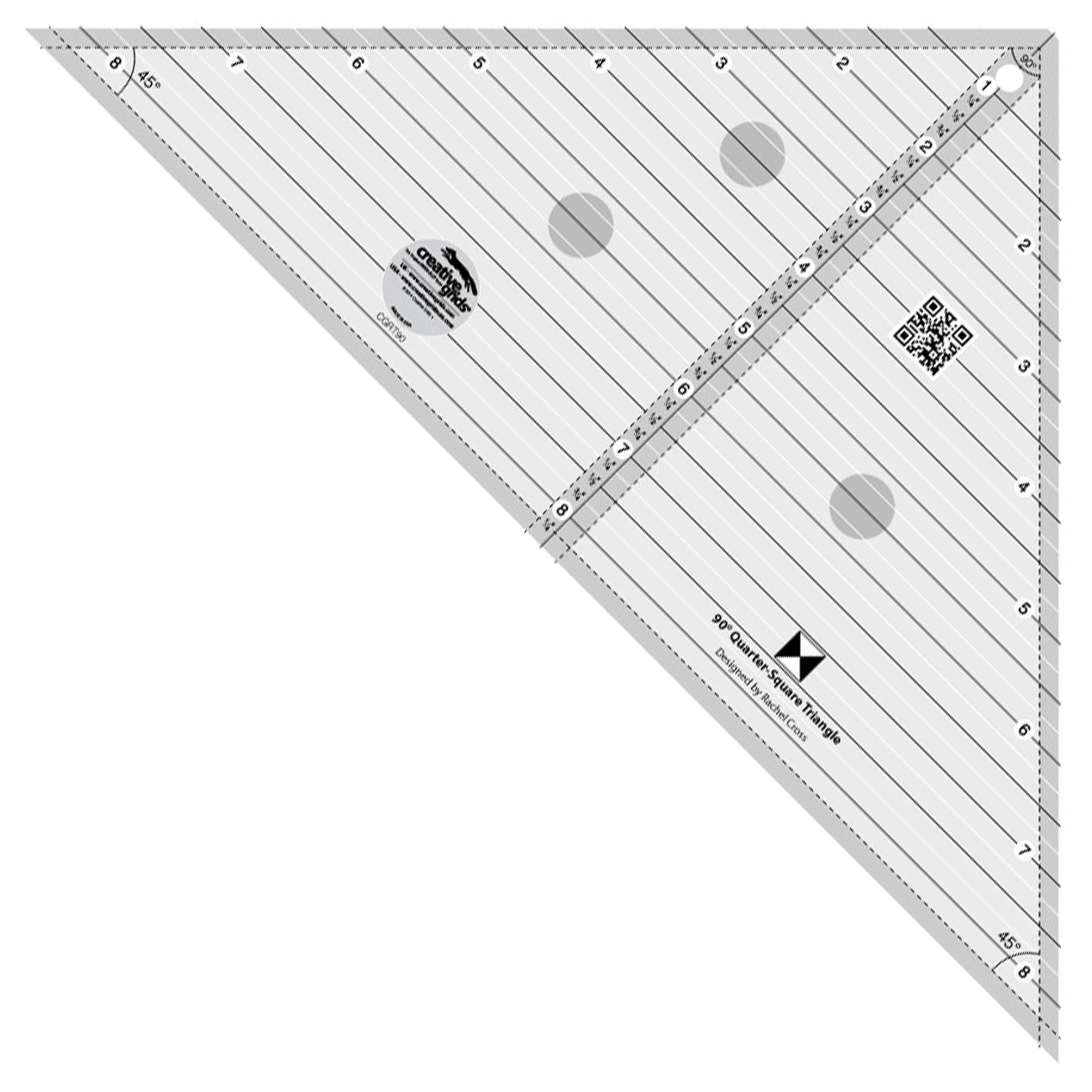 Creative Grids 90 Degree Quarter-Square Triangle Quilt Ruler (CGRT90)