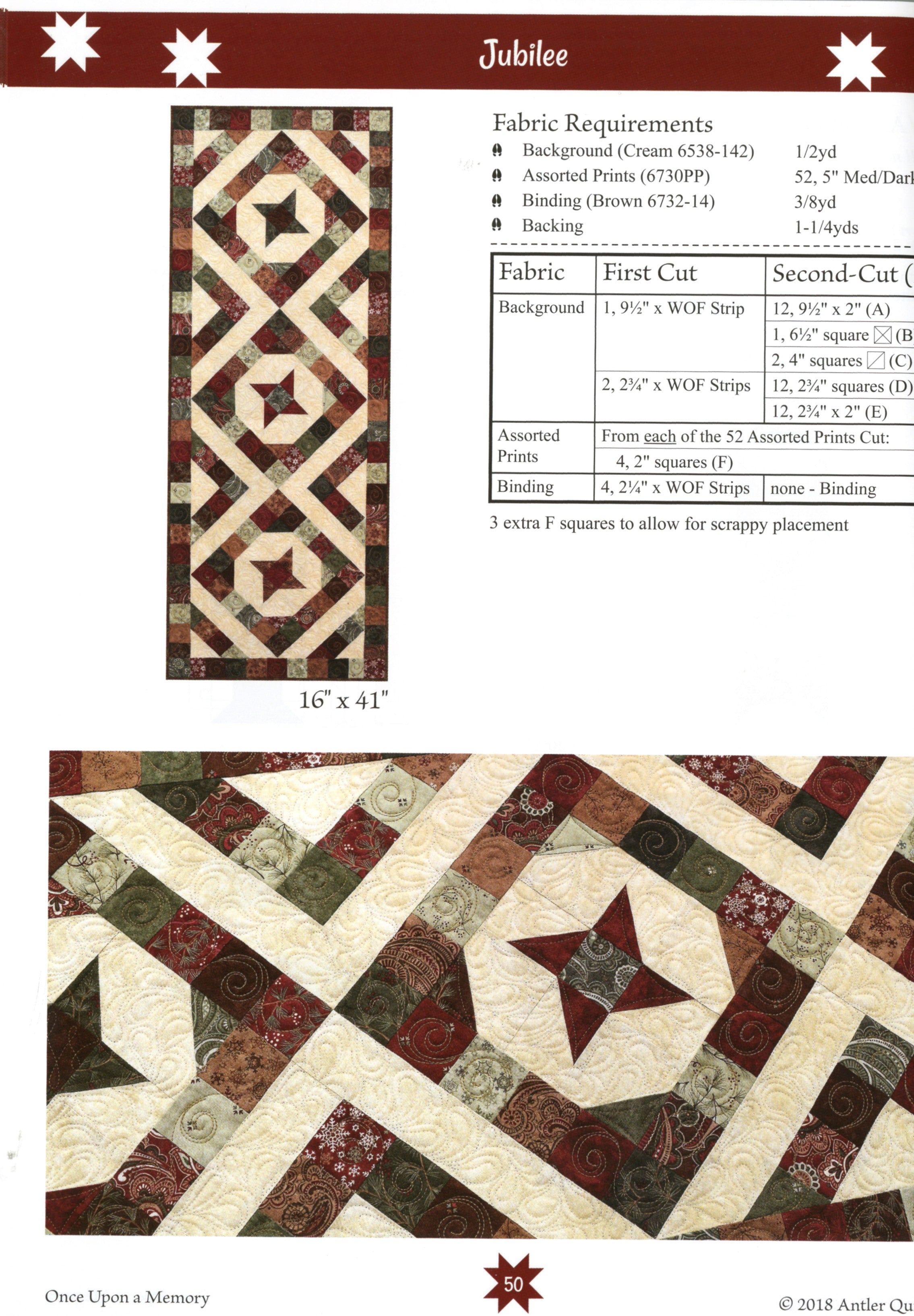 Once Upon a Memory Quilt Pattern Book by Doug Leko of Antler Quilt Designs - Dings & Dents