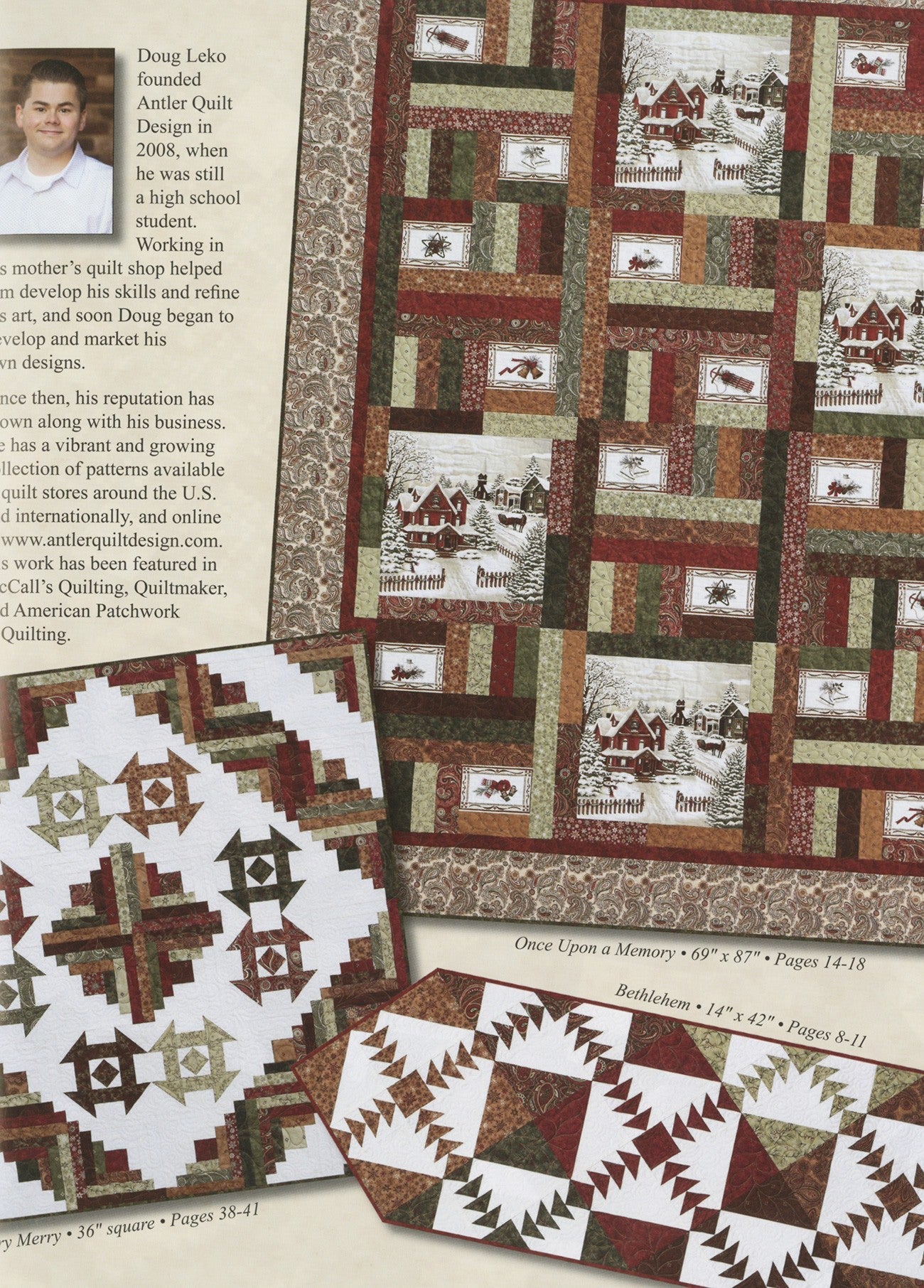 Once Upon a Memory Quilt Pattern Book by Doug Leko of Antler Quilt Designs - Dings & Dents