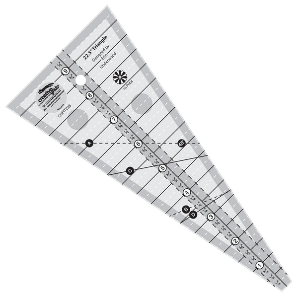 Creative Grids 45 Degree Half-Square Triangle Quilt Ruler (CGRT45)