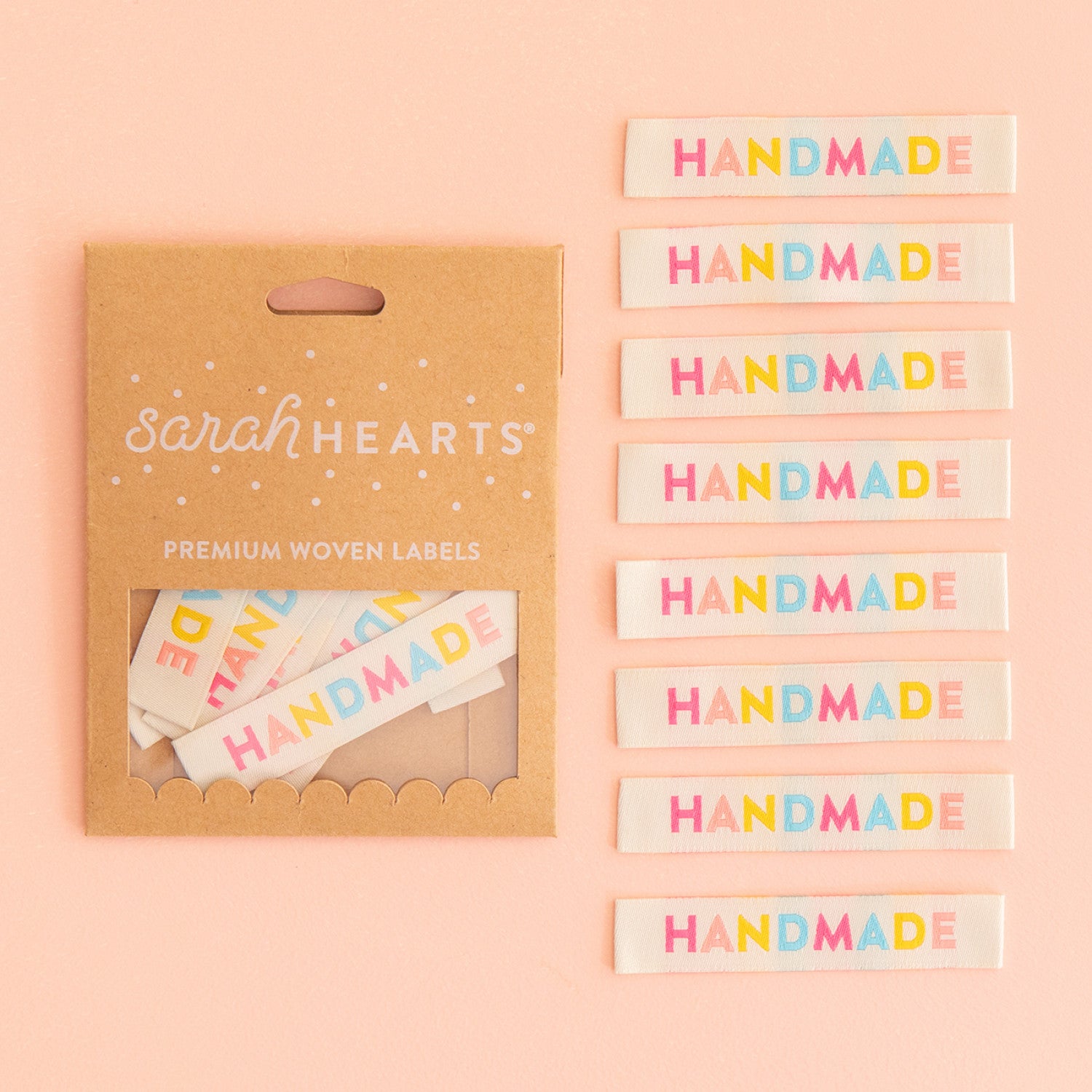 Colorful HANDMADE Premium Woven Label 8-Pack from Sarah Hearts
