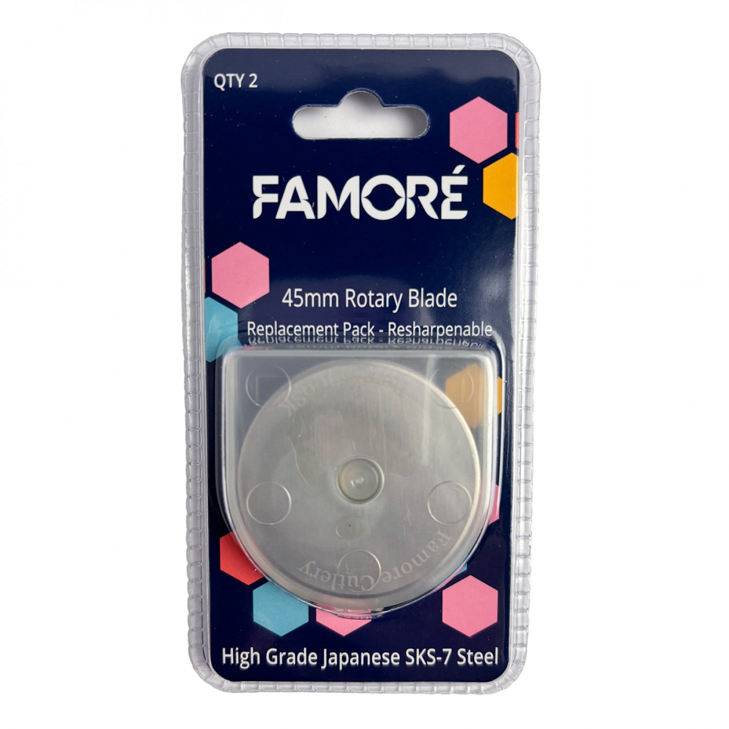 Japanese Steel SKS-7 45mm Rotary Cutter Replacement Blades 2-Pack from Famore Cutlery