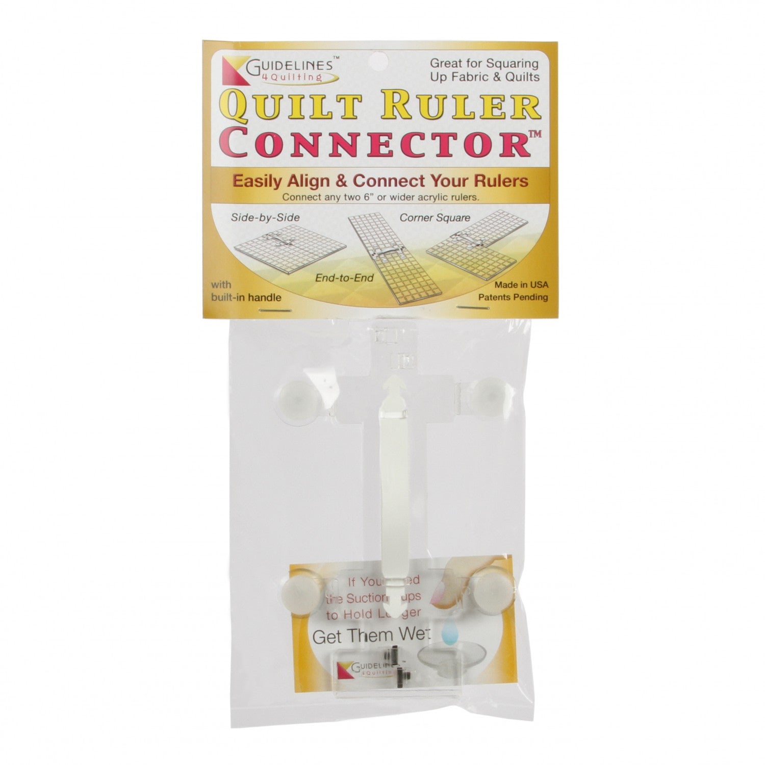 Quilt Ruler Connector for Any Two 6-Inch or Wider Acrylic Rulers by Guidelines4Quilting