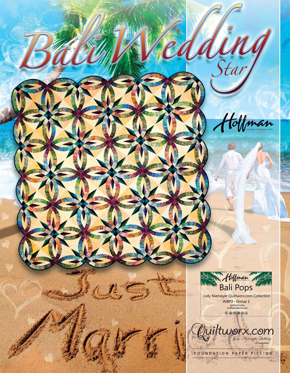 Bali Wedding Star 2014 Foundation Paper Pieced Quilt Pattern by Judy Niemeyer of Quiltworx