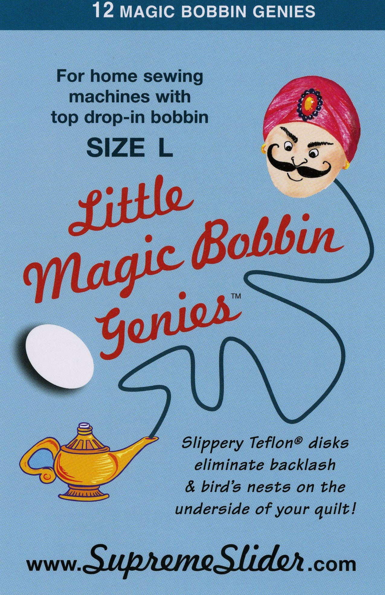 Little Genie Magic Bobbin Washers Drop In Size L Blue Pack of 12 by La Pierre Studio