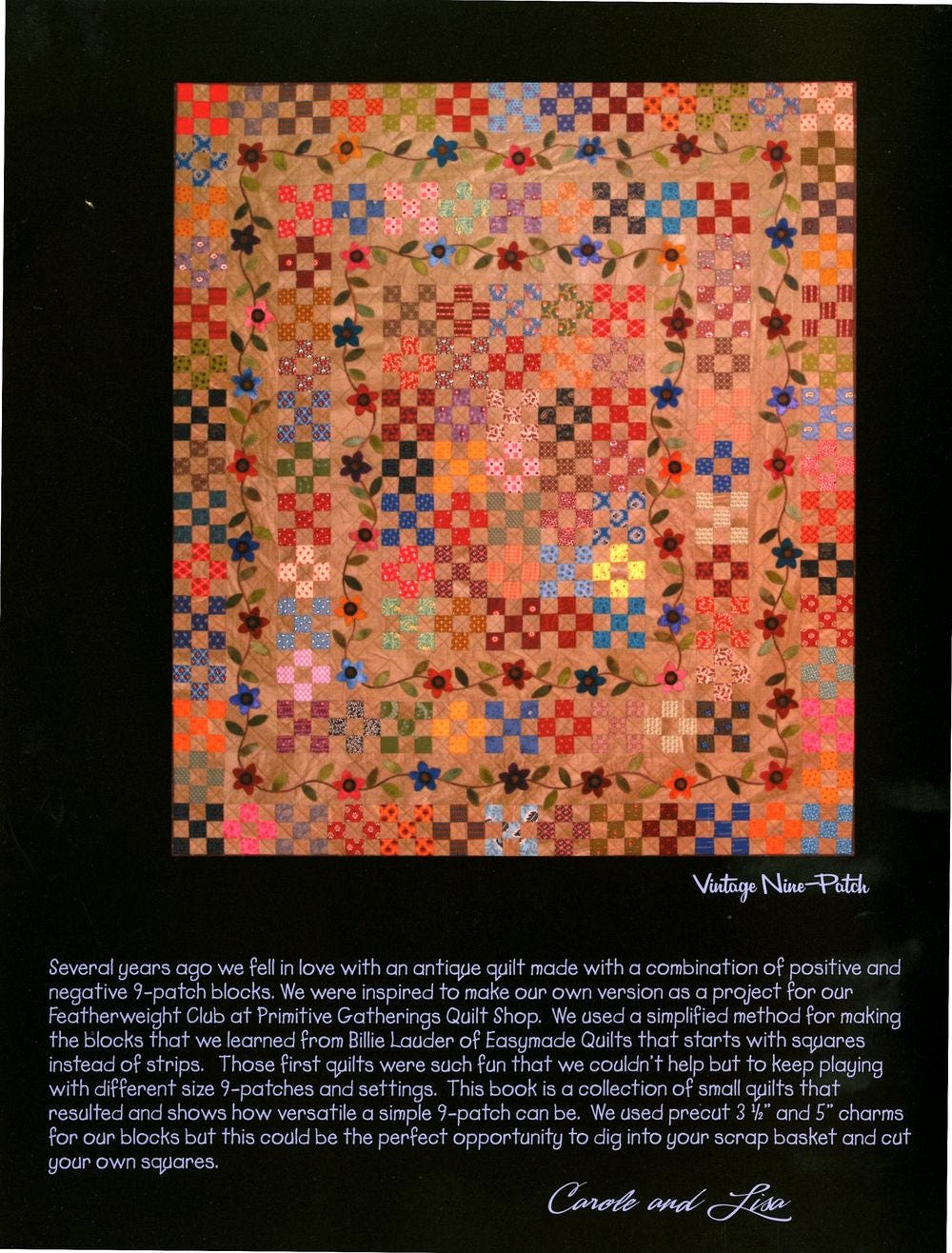 Nine-Patch Gatherings Quilt Pattern Book by Lisa Bongean of Primitive Gatherings