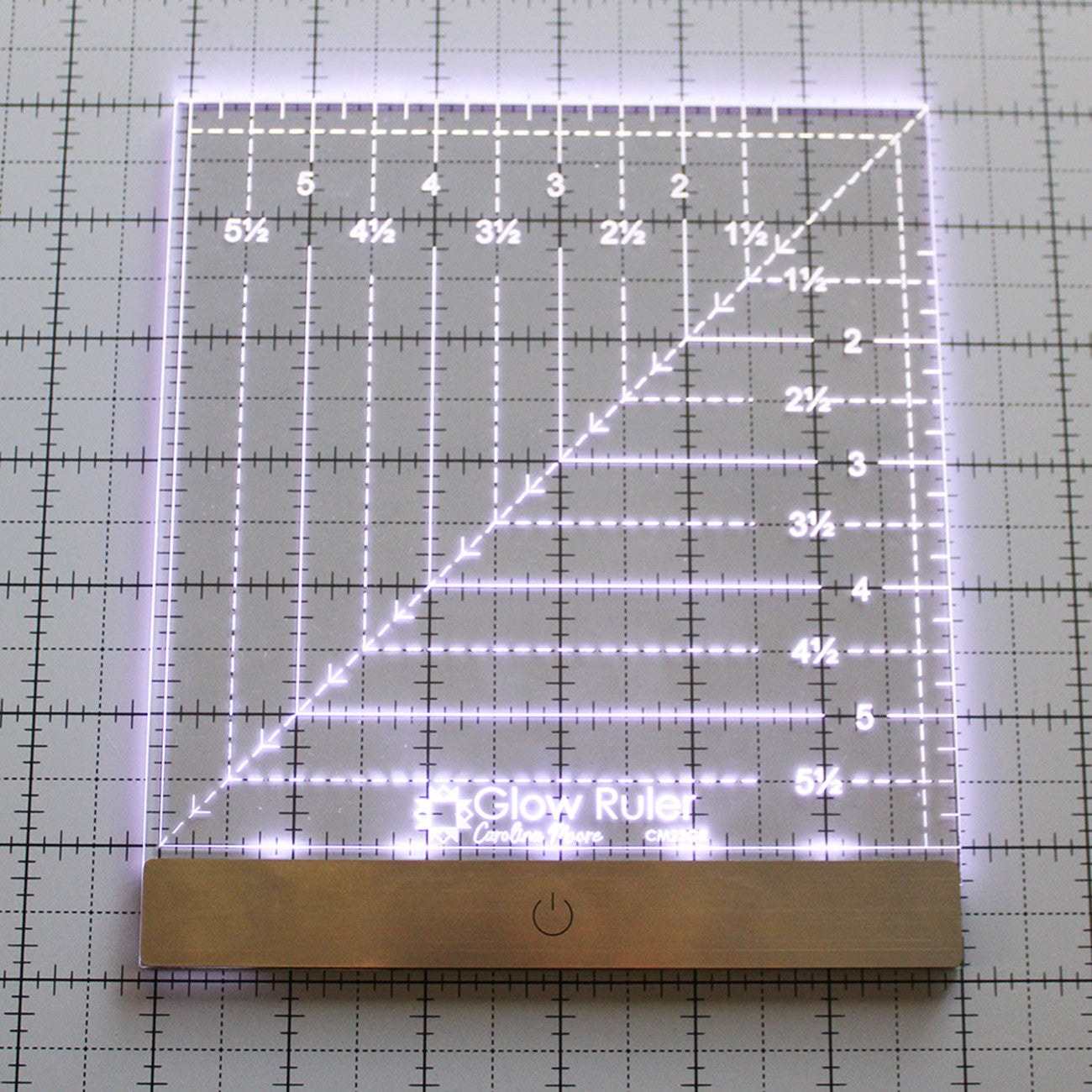 Glow Quilt Ruler 6-Inch Square LED Lighted Tool by Carolina Moore