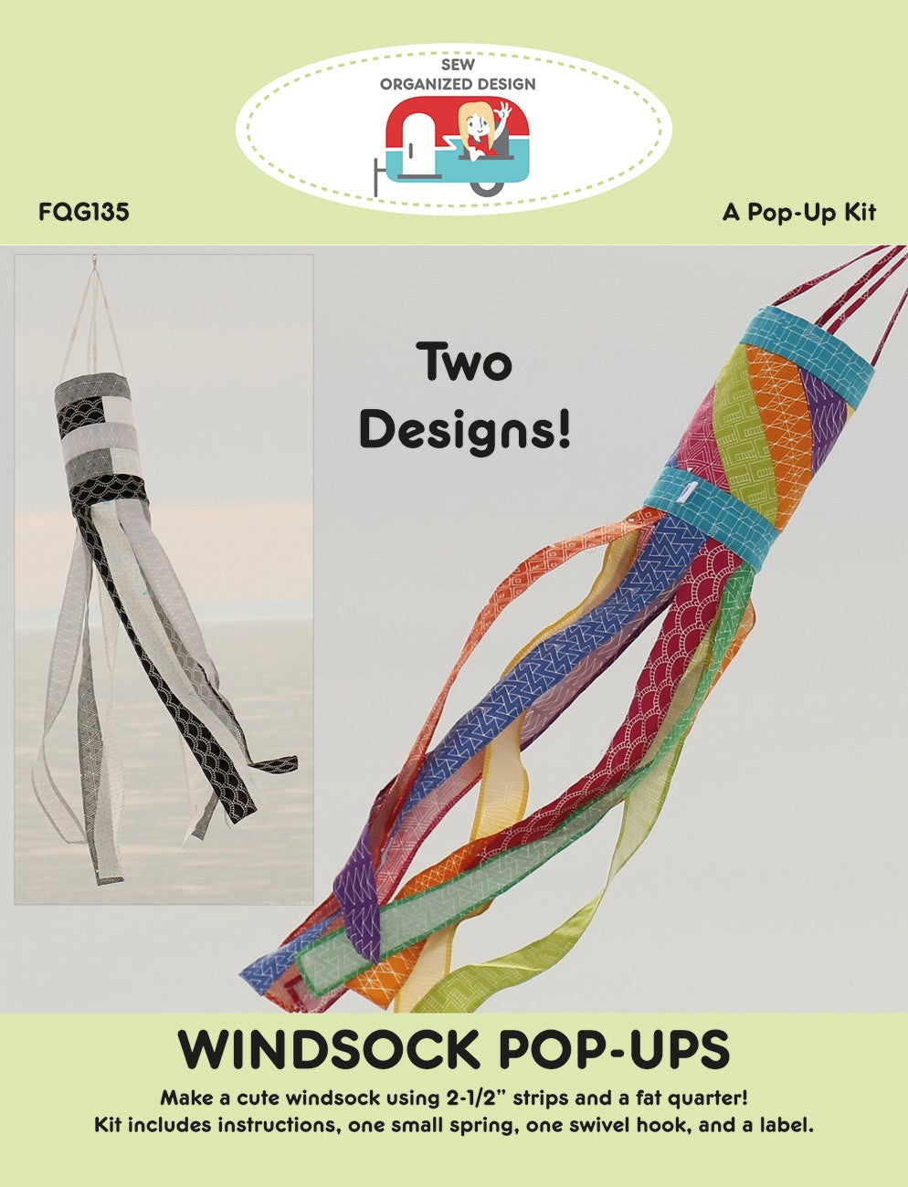 Windsock Pop Up Sewing Pattern Kit by Joanne Hillestad of Fat Quarter Gypsy