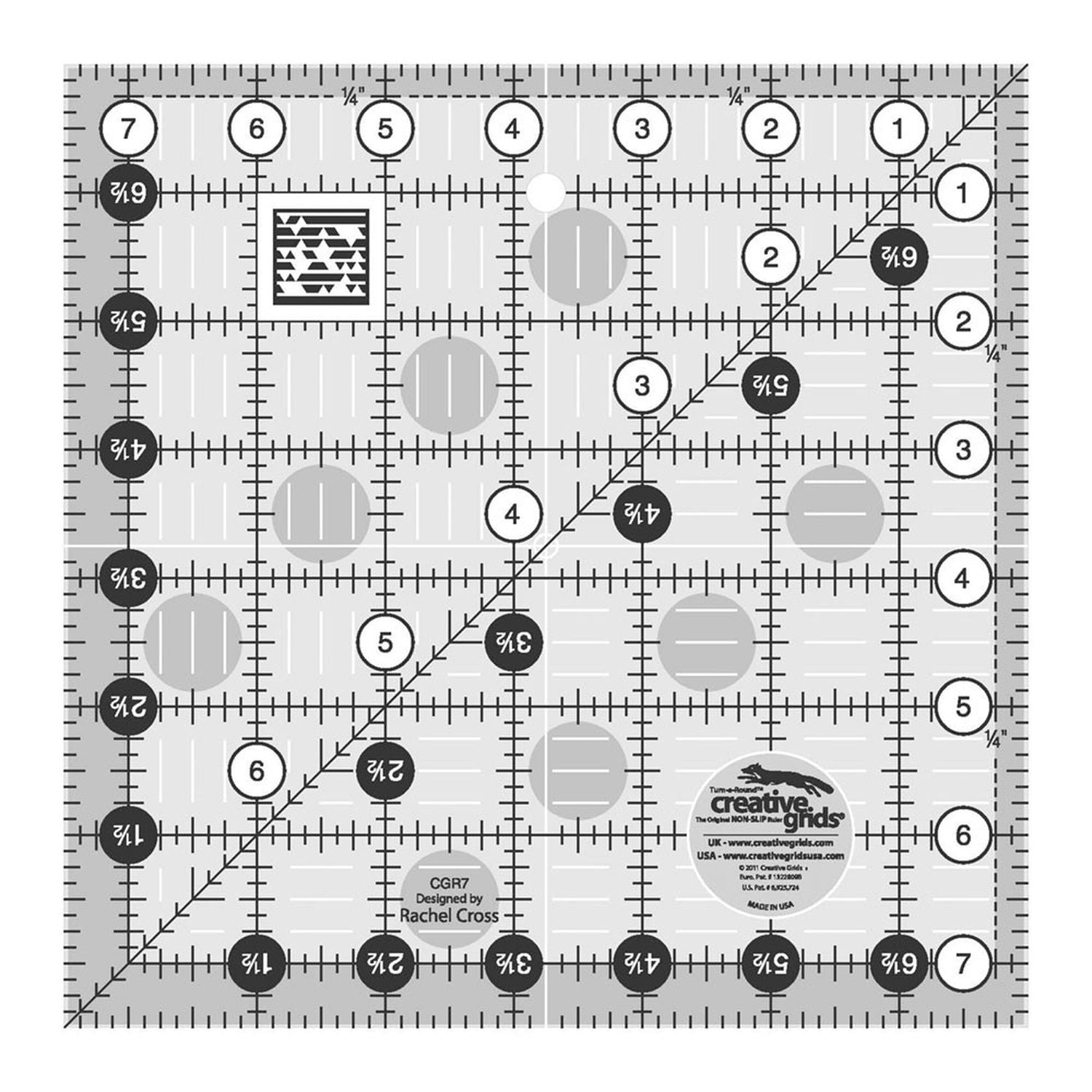 Creative Grids 7-1/2-Inch Square Quilt Ruler