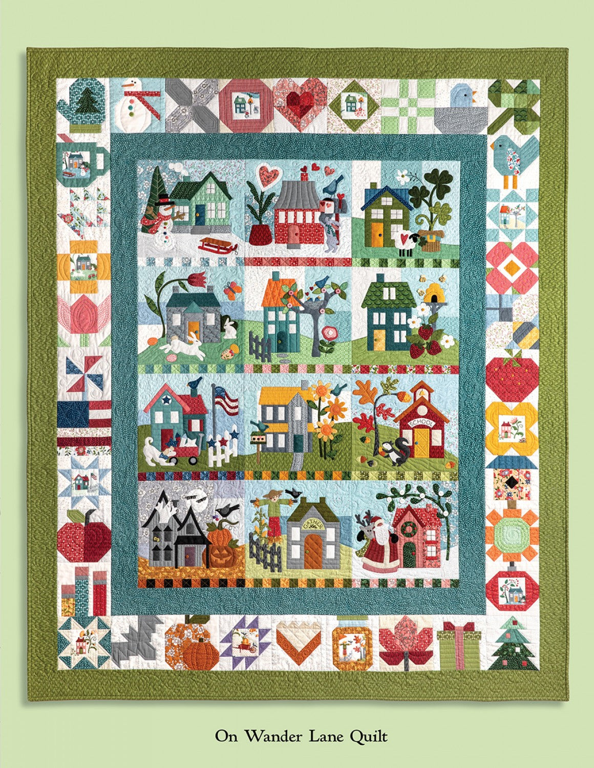 Midnight Manor on Wander Lane Quilt Pattern (October - Block 10) by Nancy Halvorsen of Art to Heart