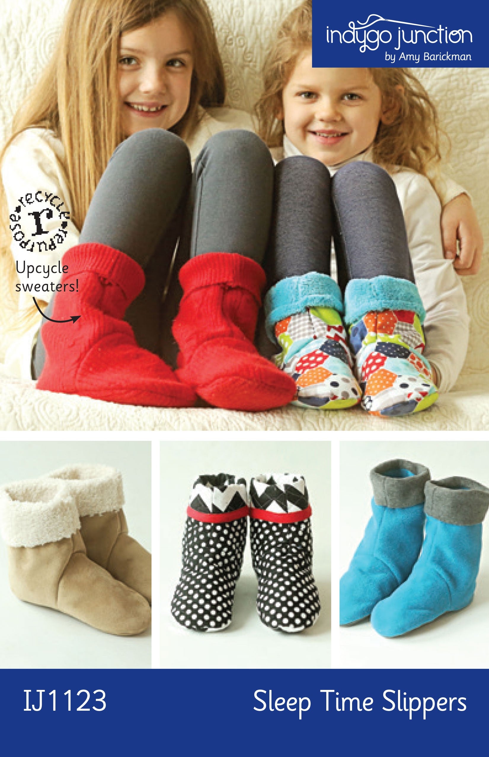 Sleep Time Slippers Sewing Pattern by Amy Barickman of Indygo Junction