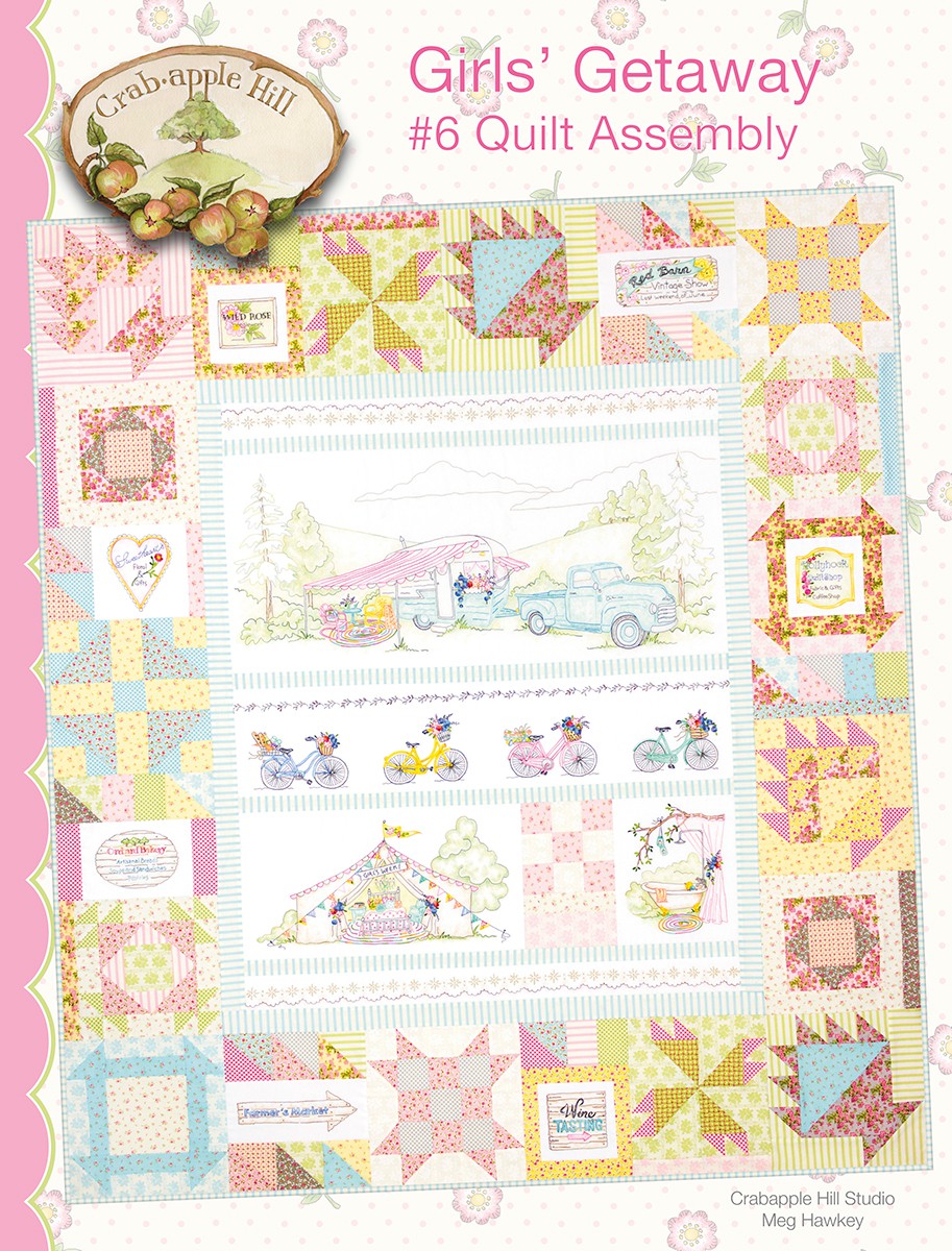 Girls' Getaway Complete Quilt and Embroidery Pattern Set by Meg Hawkey for Crabapple Hill Studio