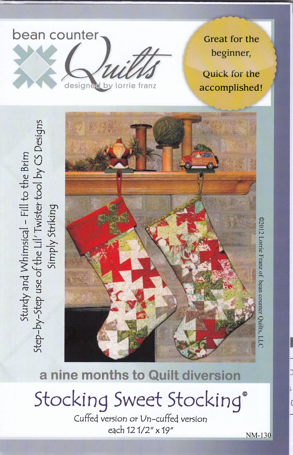 Stocking Sweet Stocking Quilt Pattern by Lorrie Franz of Bean Counter Quilts