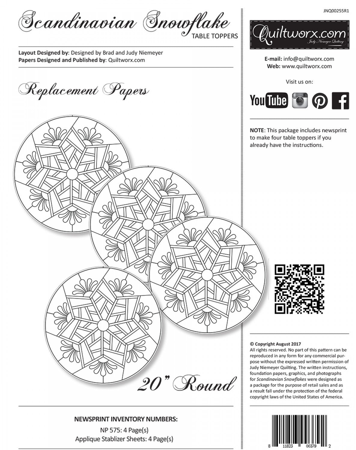 Scandinavian Snowflake Replacement Papers by Judy Niemeyer of Quiltworx