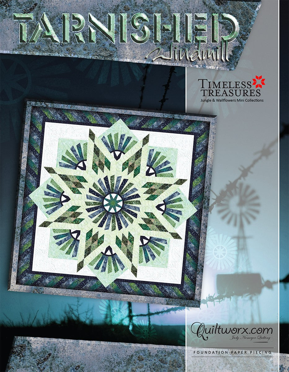 Tarnished Windmill Foundation Paper Pieced Quilt Pattern by Judy Niemeyer of Quiltworx