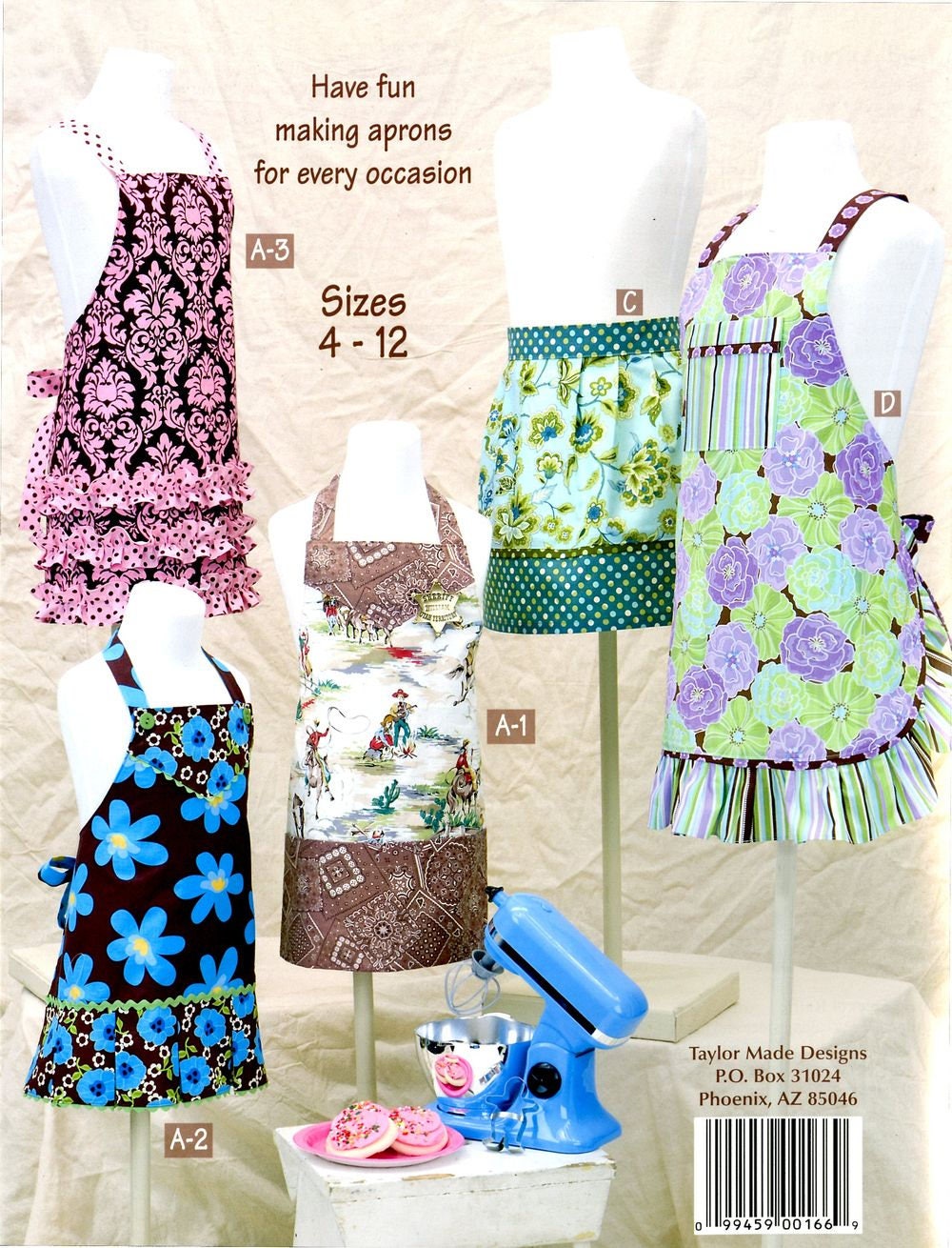 Little Retro Aprons For Kids Sewing Pattern Book by Cindy Taylor Oates of Taylor Made Designs