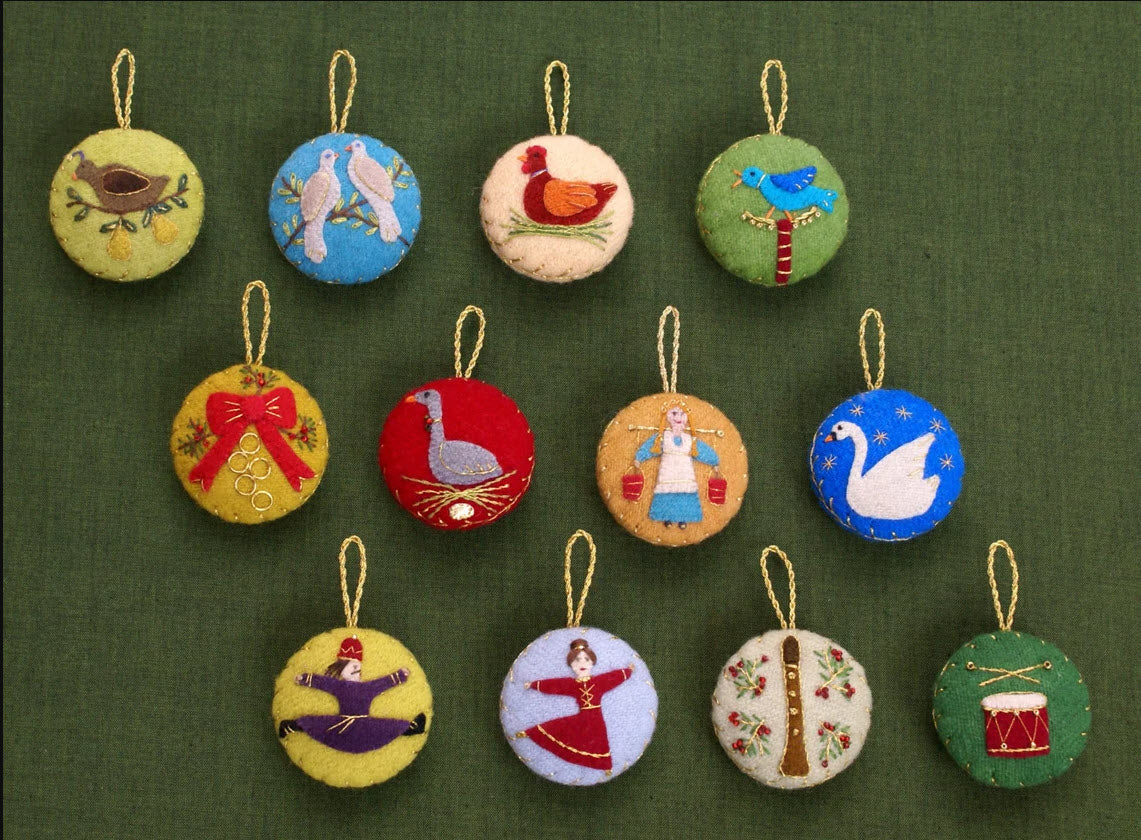 Twelve Days of Christmas Ornaments Pattern and 24 Forms by Susan Wojciechowski of Ewe-niversity