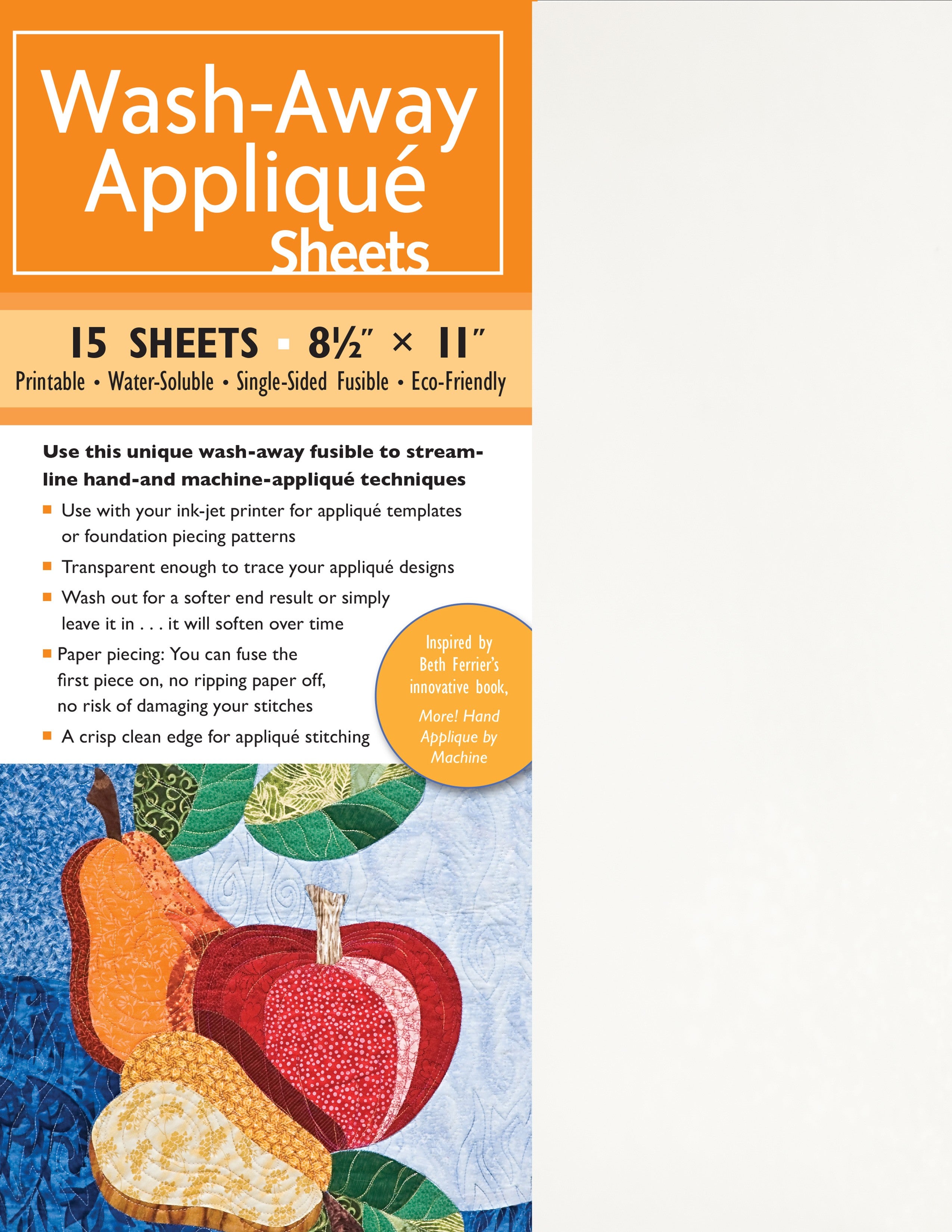 Wash-Away Applique Sheets - Print with Inkjet Printer