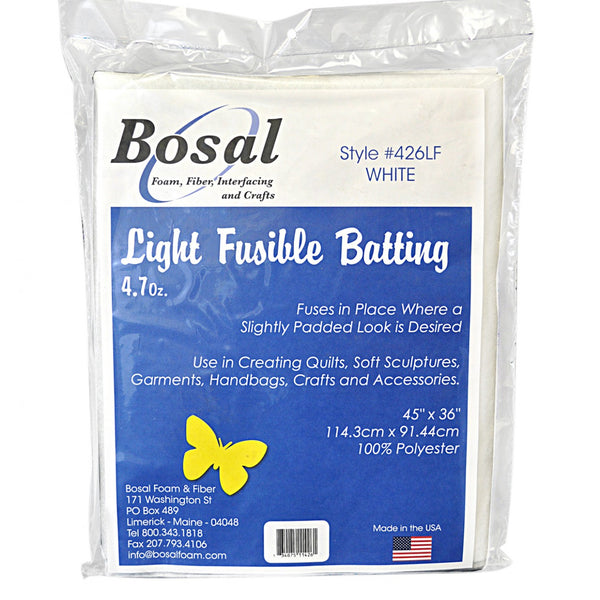 Single-Sided Light Fusible Batting 4.7 Ounce 45-Inches x 36-Inches by Bosal  Foam and Fiber