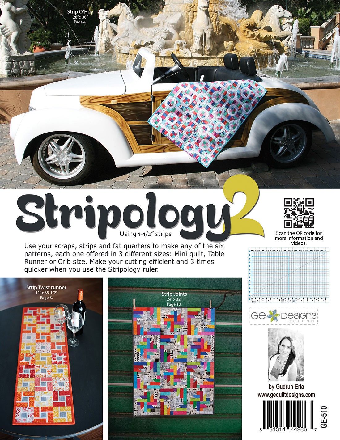 Stripology 2 Quilt Pattern Book by Gudrun Erla of G.E. Designs