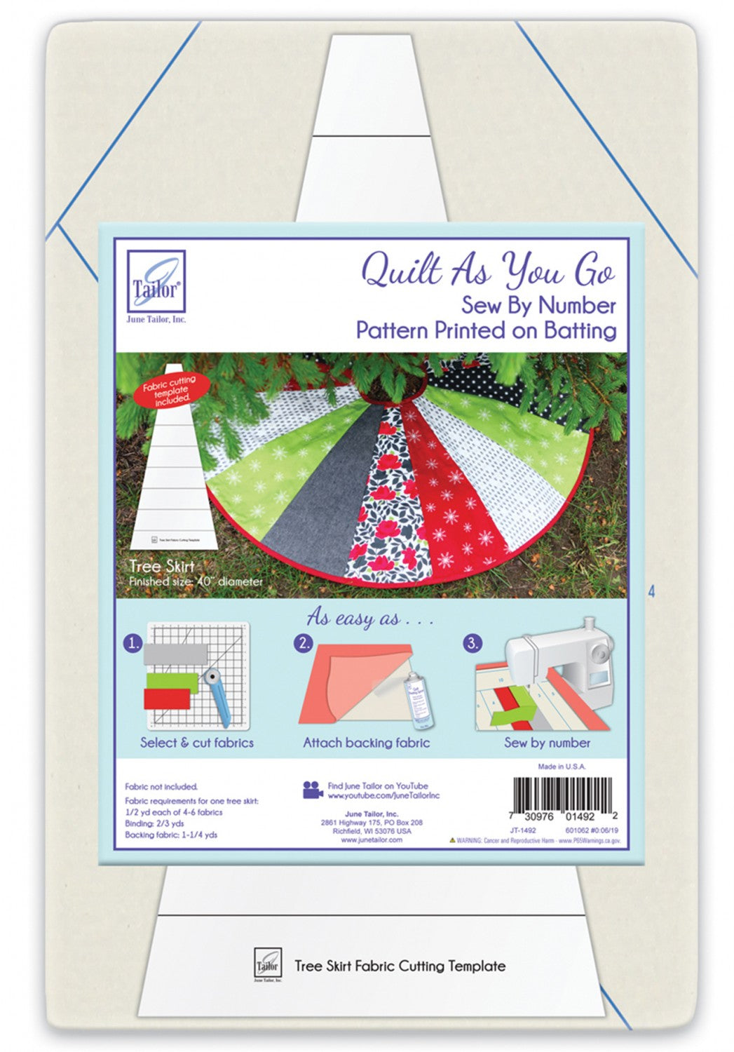 Quilt As You Go Tree Skirt Quilt Pattern from June Tailor Inc