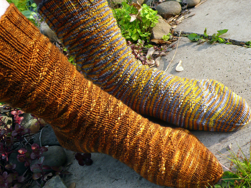 Caterpillar Sock Knitting Pattern by Anne Hanson for Knitspot