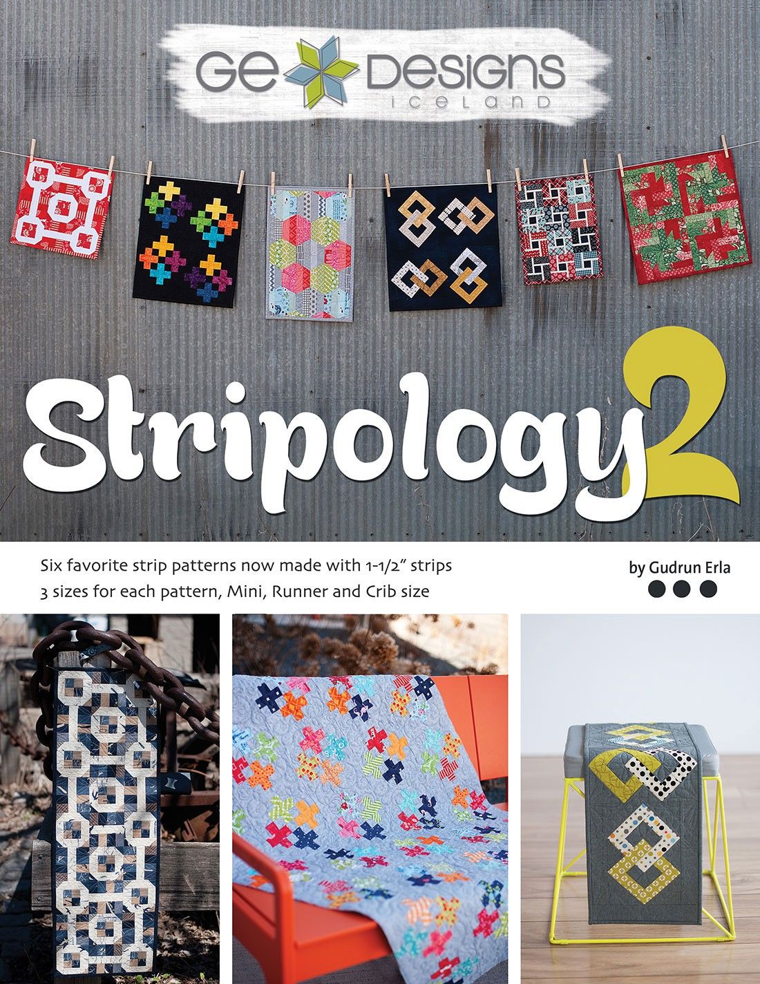 Stripology 2 Quilt Pattern Book by Gudrun Erla of G.E. Designs