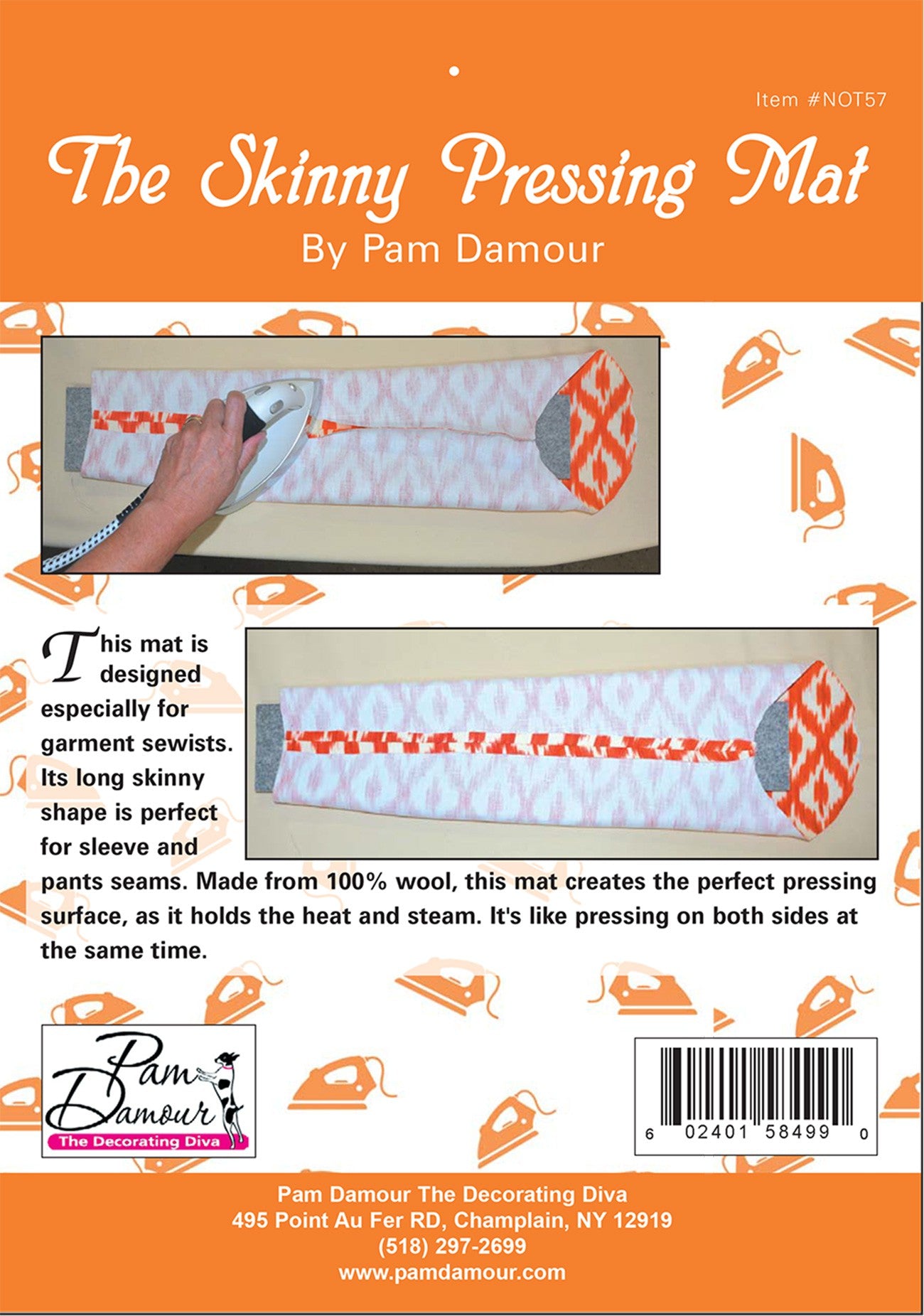 Skinny Pressing Mat 4-Inches x 24-Inches by Pam Damour The Decorating Diva