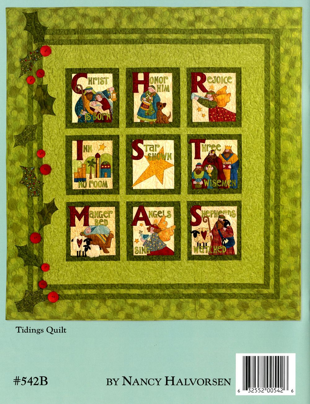 Tidings Quilt Pattern Book by Nancy Halvorsen of Art to Heart