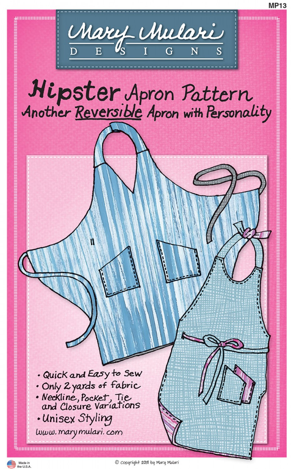 Hipster Apron Sewing Pattern by Mary Mulari of Mary's Productions