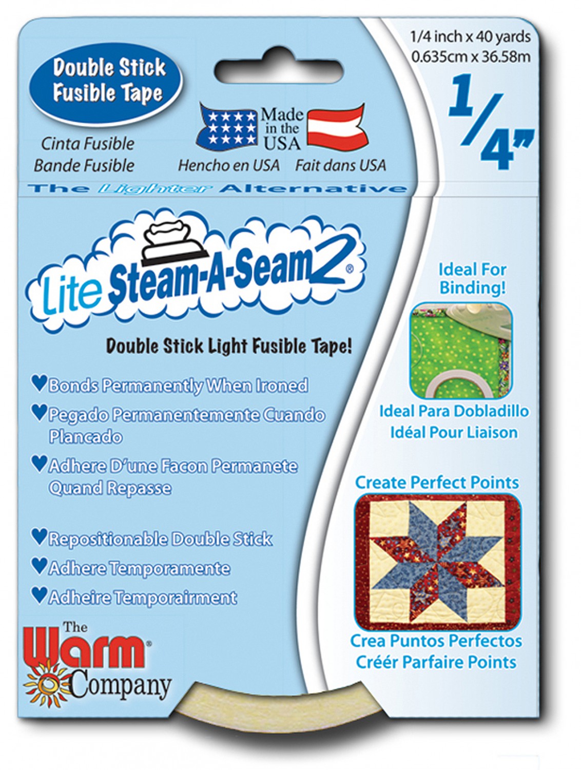 Lite Steam-A-Seam 2 Double Stick Fusible Tape 1/4in x 40yds from Warm Company