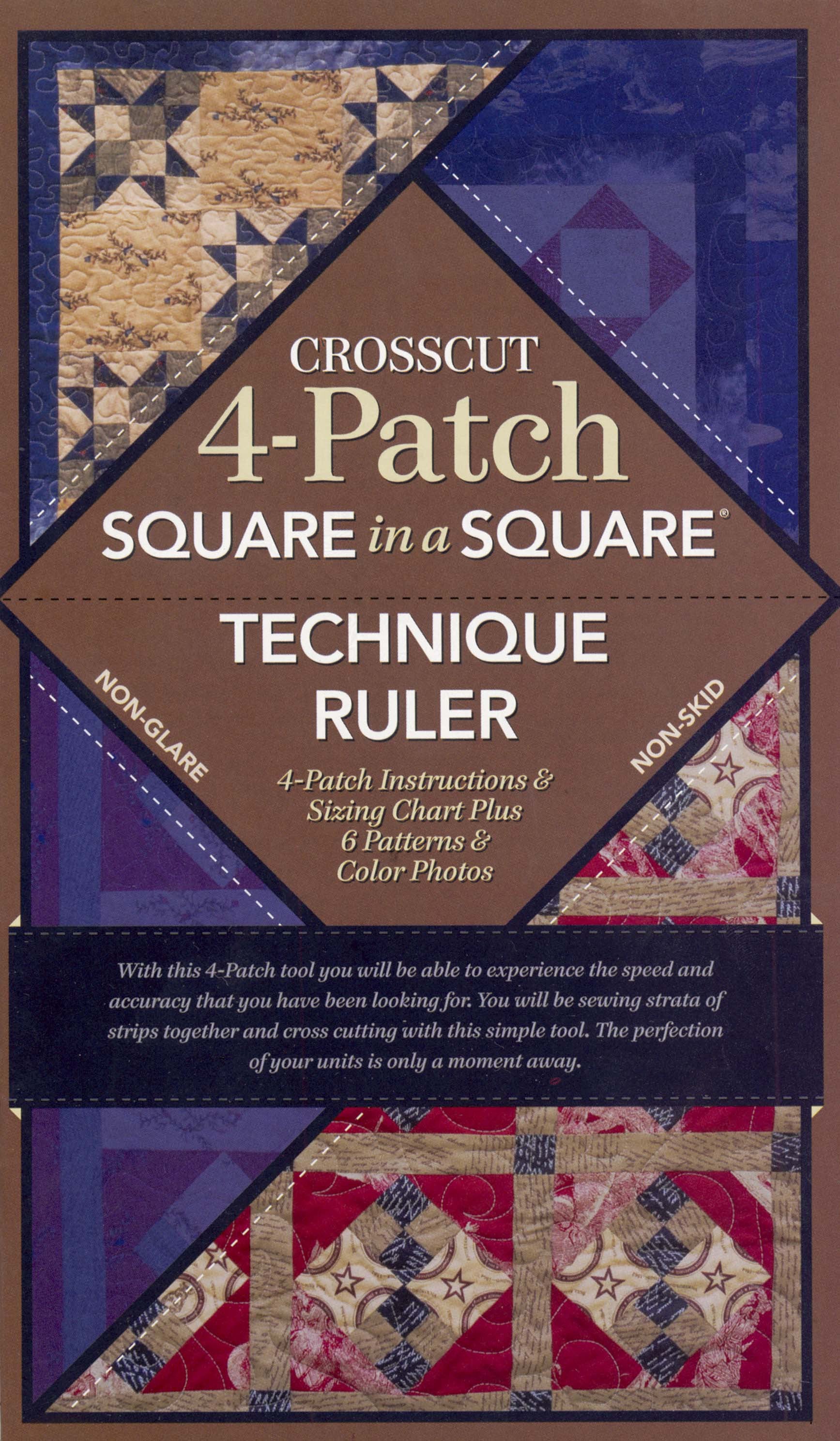 Crosscut 4 Patch Quilt Ruler With Book by Jodi Barrows for Square in a Square