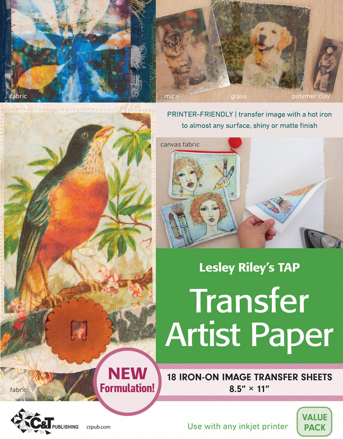 Lesley Riley's TAP Transfer Artist Paper 8-1/2-Inch x 11-Inch 18 Pack by C&T Publishing