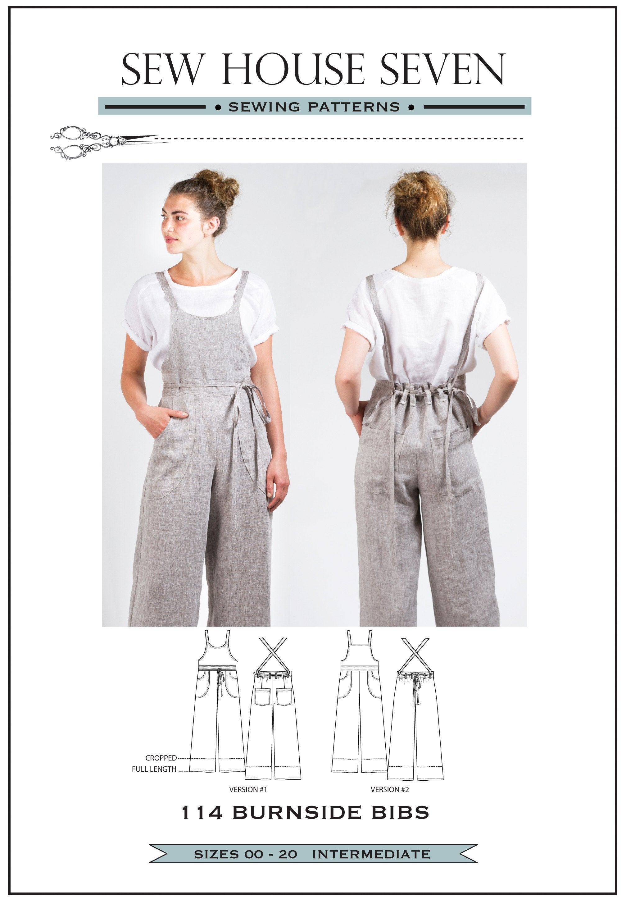 Burnside Bibs Standard 00 - 20 Sewing Pattern by Peggy Mead of Sew House Seven