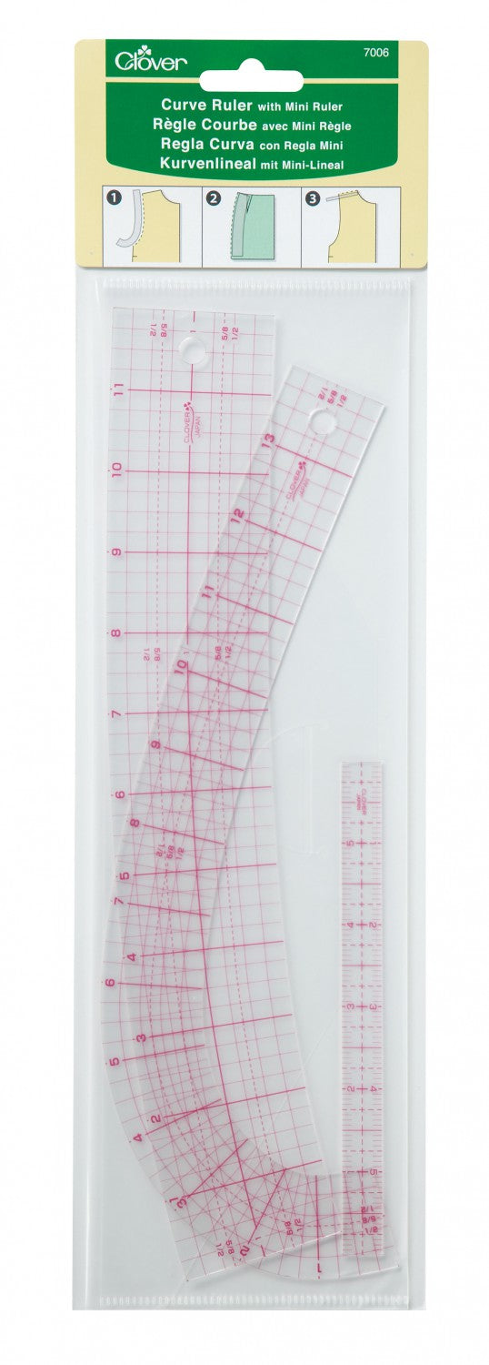 Curve Ruler 3-Piece Set for Garrment Design and Sewing by Clover