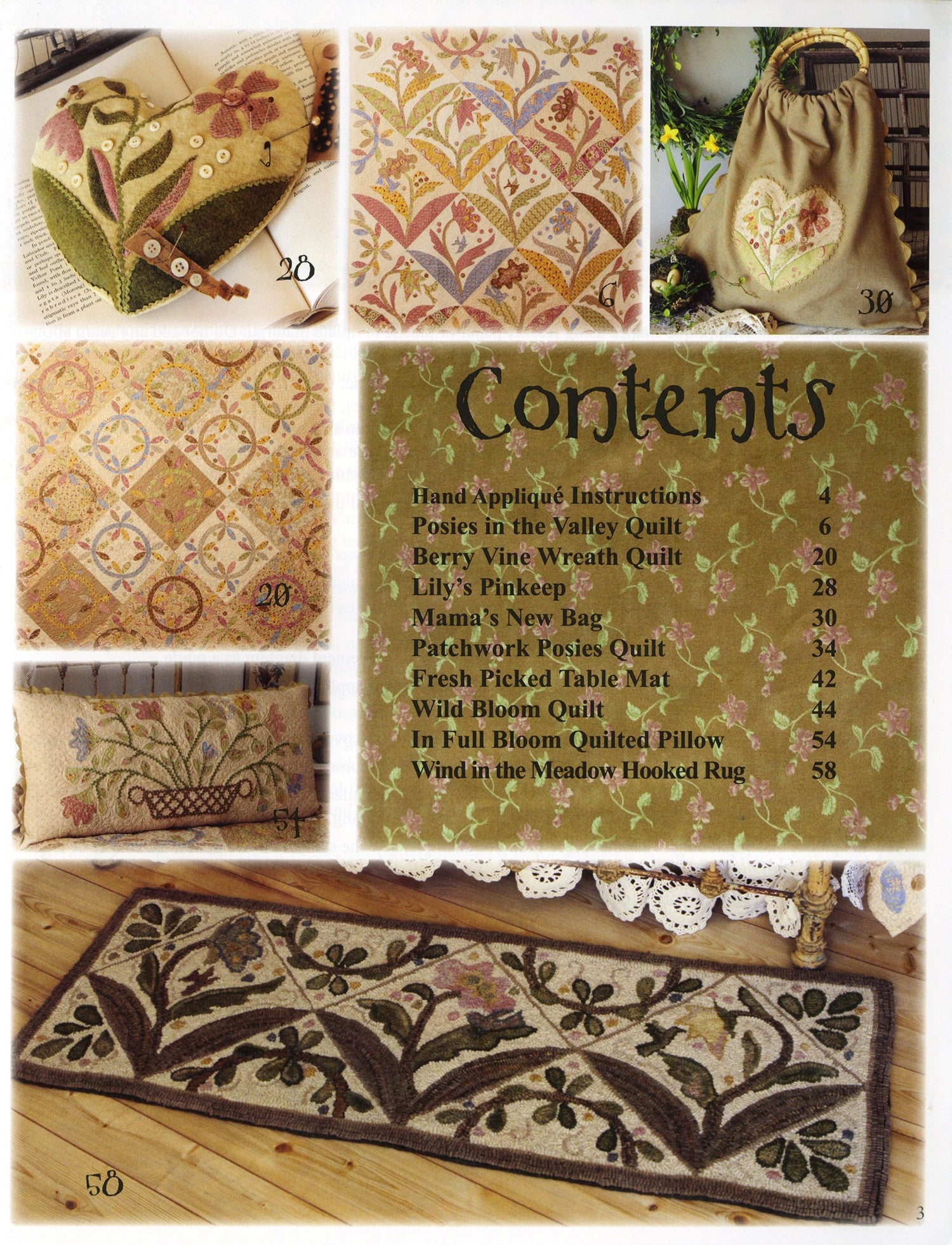 In Full Bloom Applique Quilt Pattern Book by Barb Adams and Alma Allen of Blackbird Designs