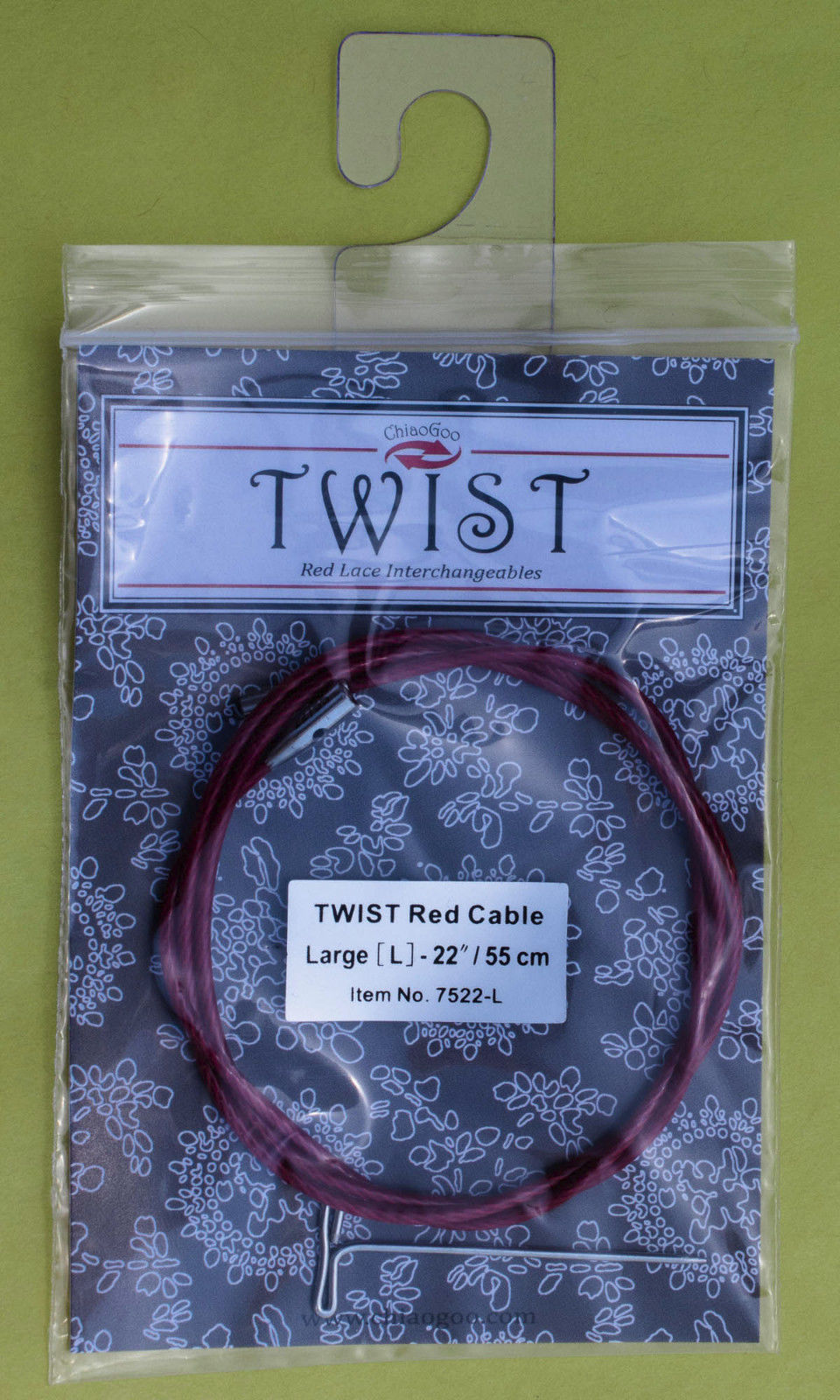 ChiaoGoo TWIST - [L] Large Interchangeable Red Cables - For US-9 (5.5 mm) to US-15 (10 mm) Tips