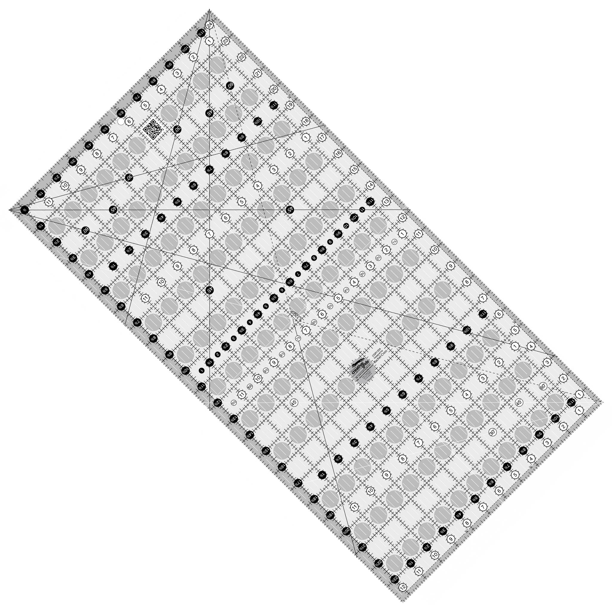 Creative Grids 12-1/2-Inch X 24-1/2-Inch Rectangular Quilt Ruler (CGR1224)