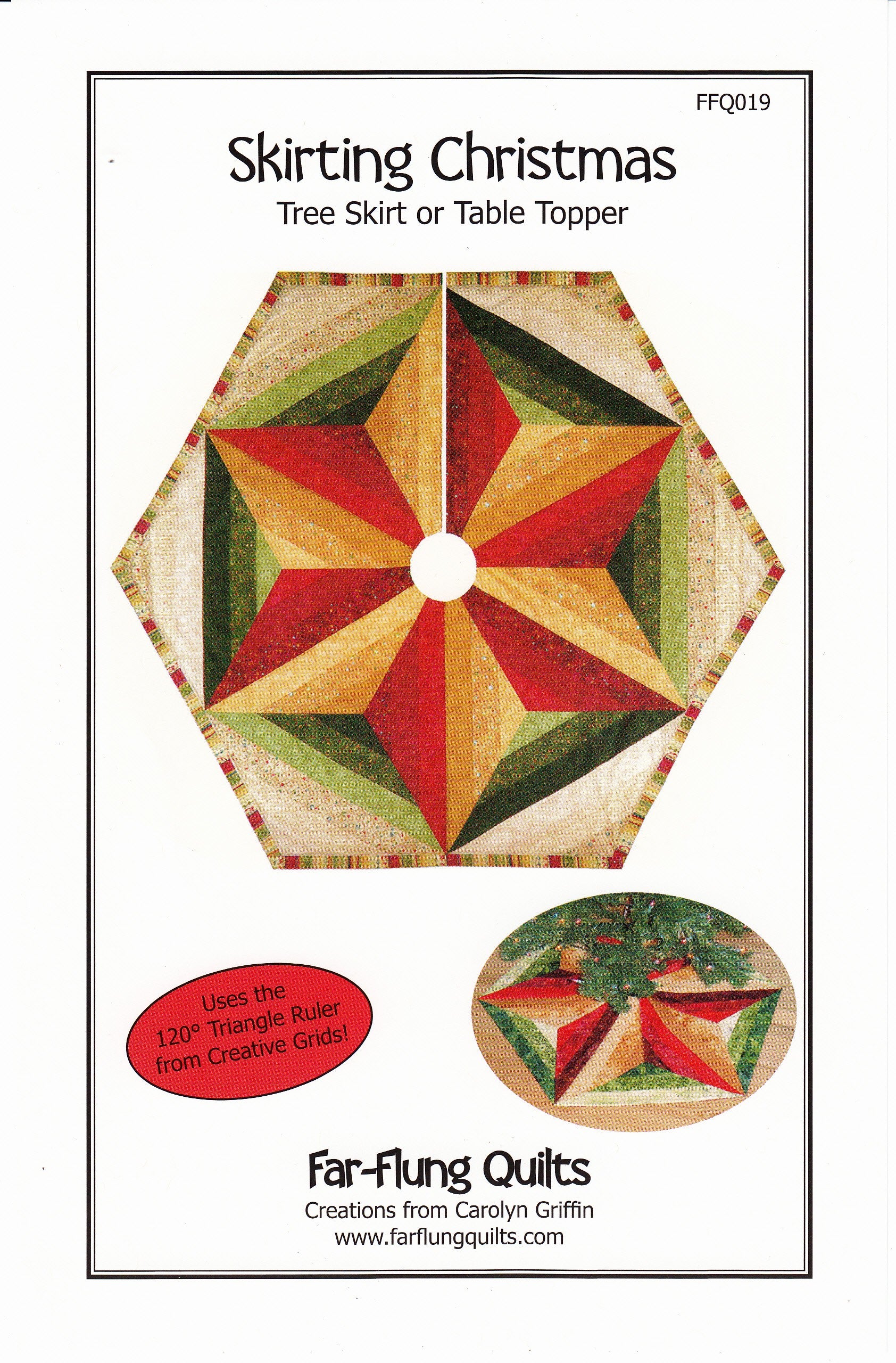 Skirting Christmas Tree Skirt or Table Topper Quilt Pattern by Carolyn Griffin of Far-Flung Quilts