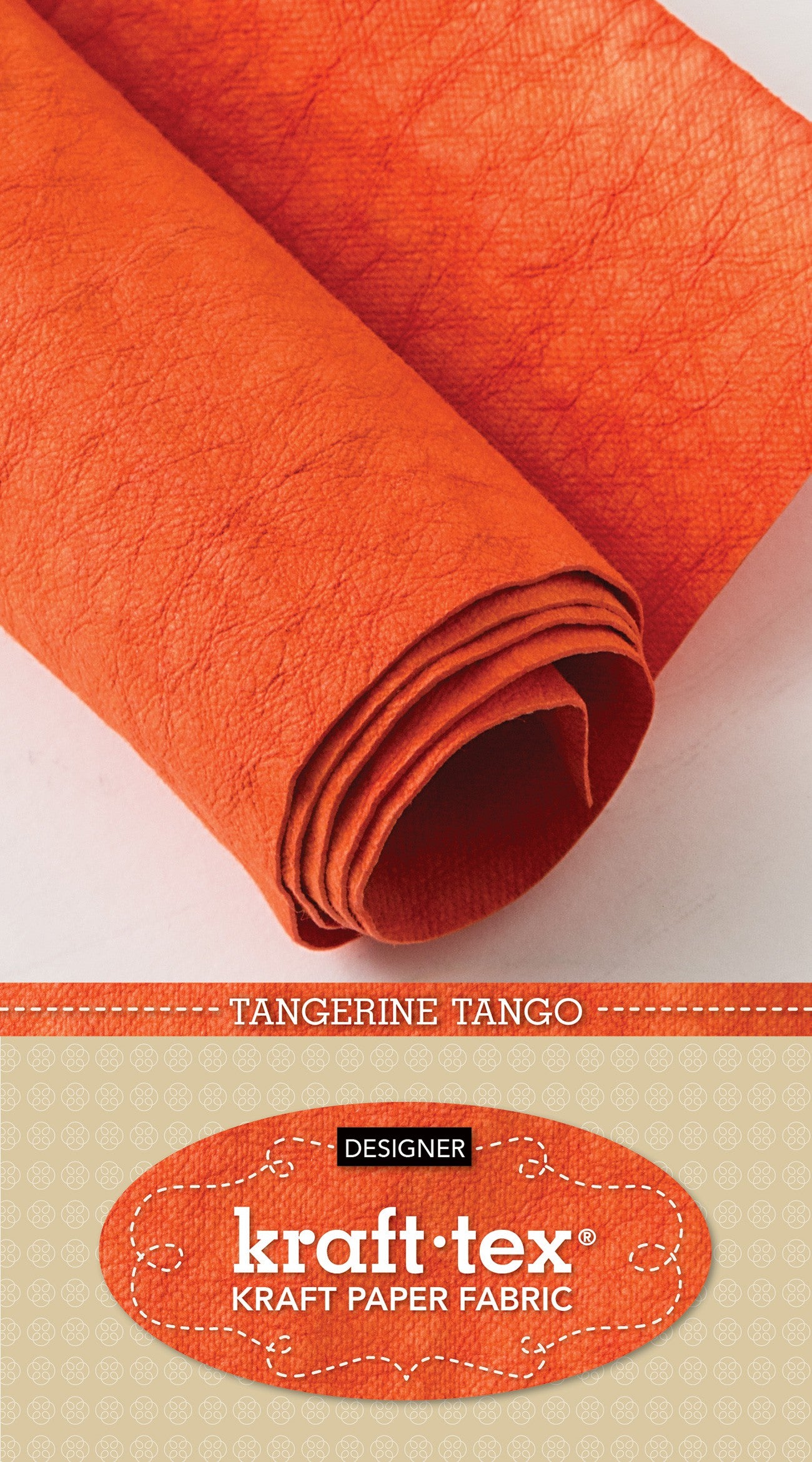 Kraft-Tex Roll, Designer Tangerine Tango, 18.5 Inches x 28.5 Inches Hand-Dyed Prewashed Paper Fabric