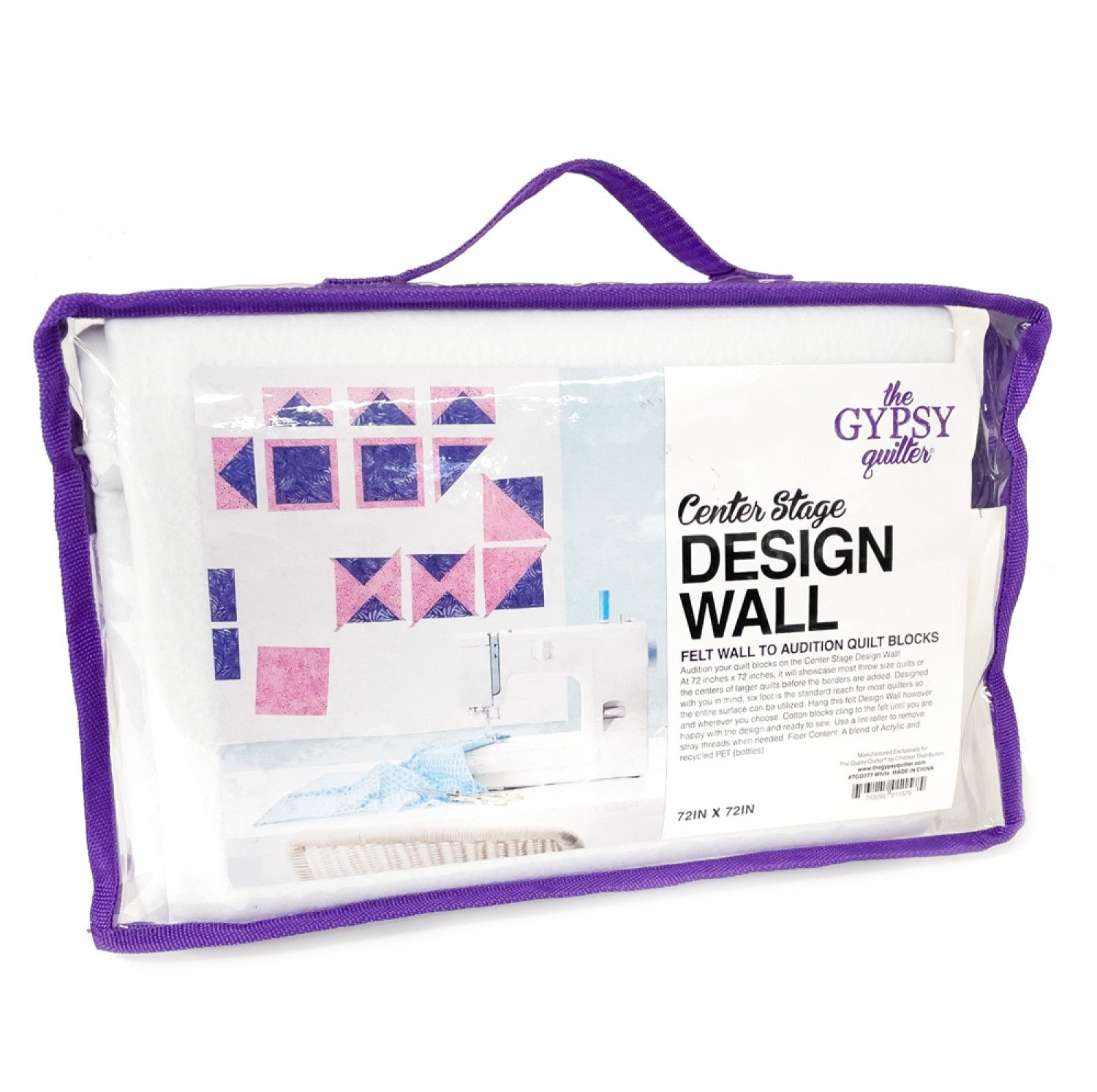 72 Inch Square Center Stage 72-Inch Square White Felt Design Wall for Quilt Blocks La