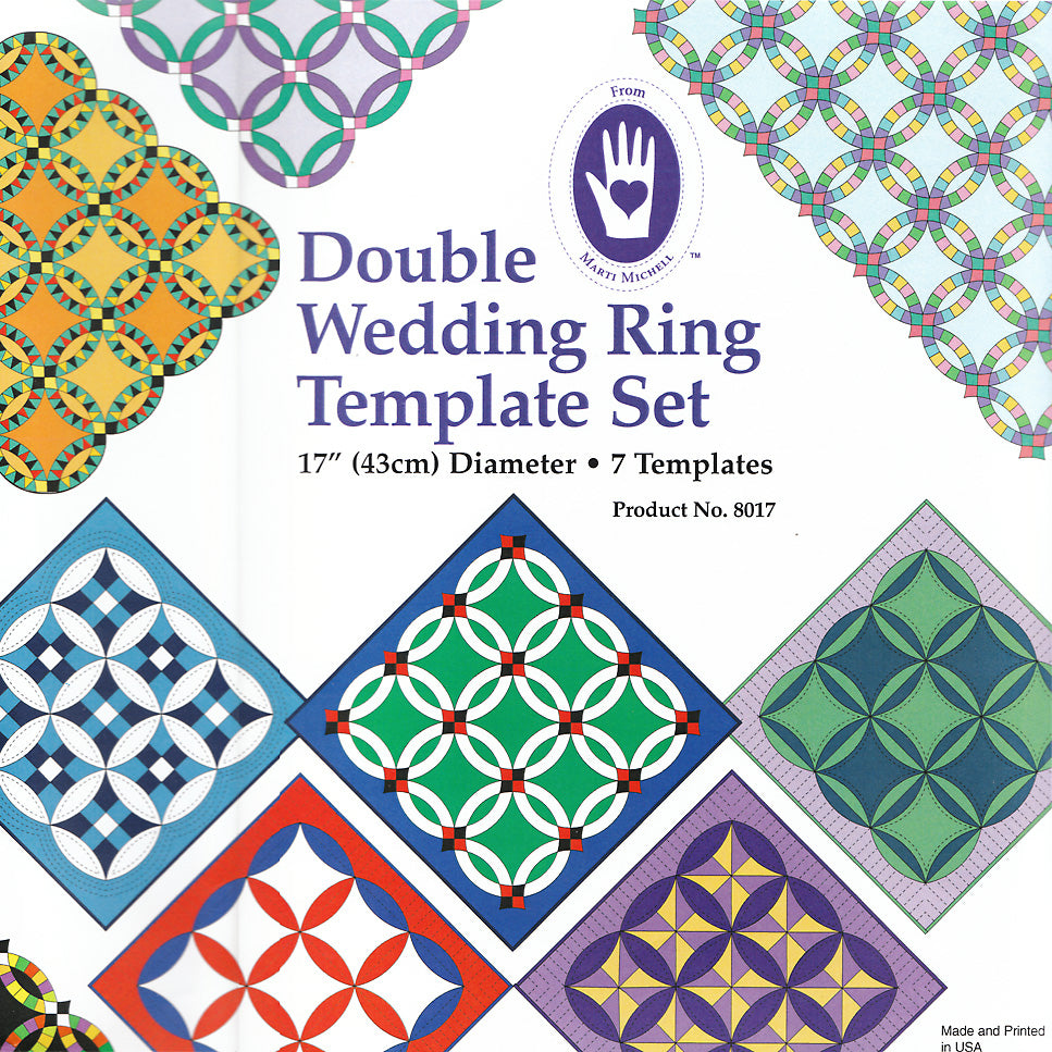 Double Wedding Ring 17-Inch Diameter Set of 7 Templates From Marti Michell