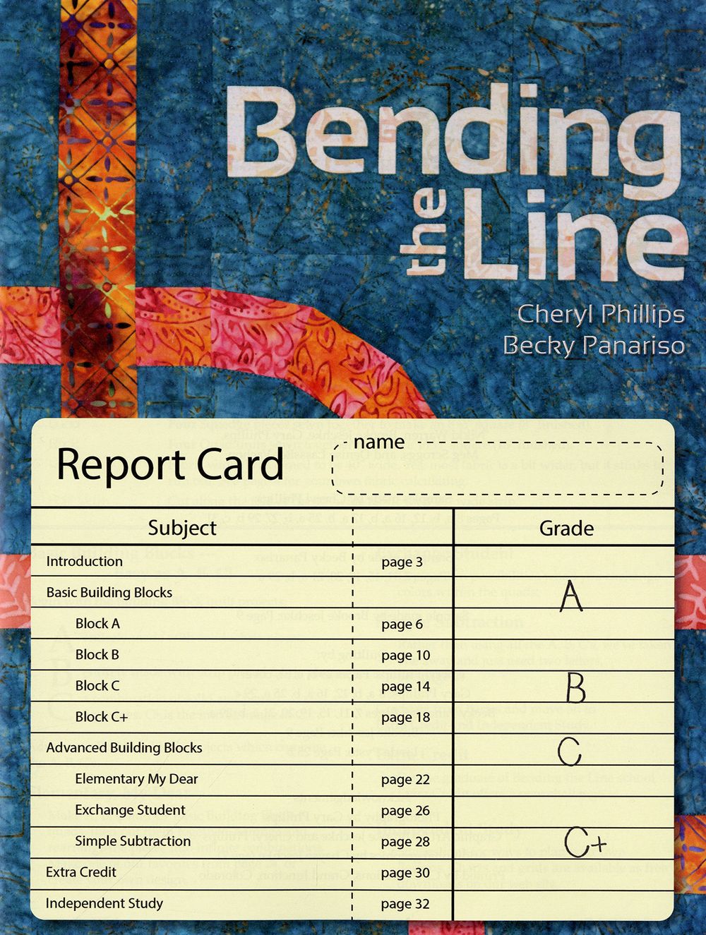 Bending The Line Quilt Book by Cheryl Phillips of Phillips Fiber Art