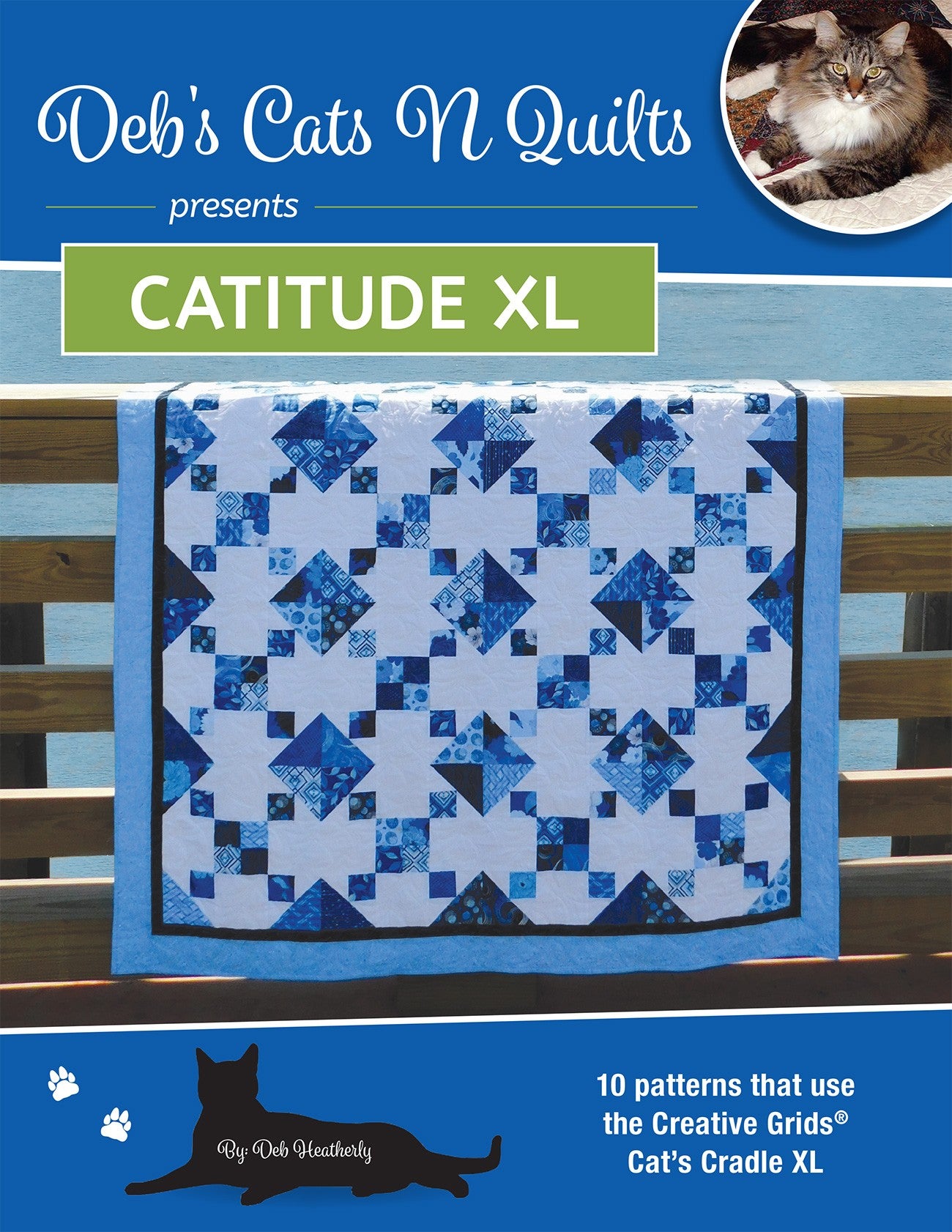 Catitude XL Quilt Pattern Book by Deb Heatherly of Deb's Cats N Quilts