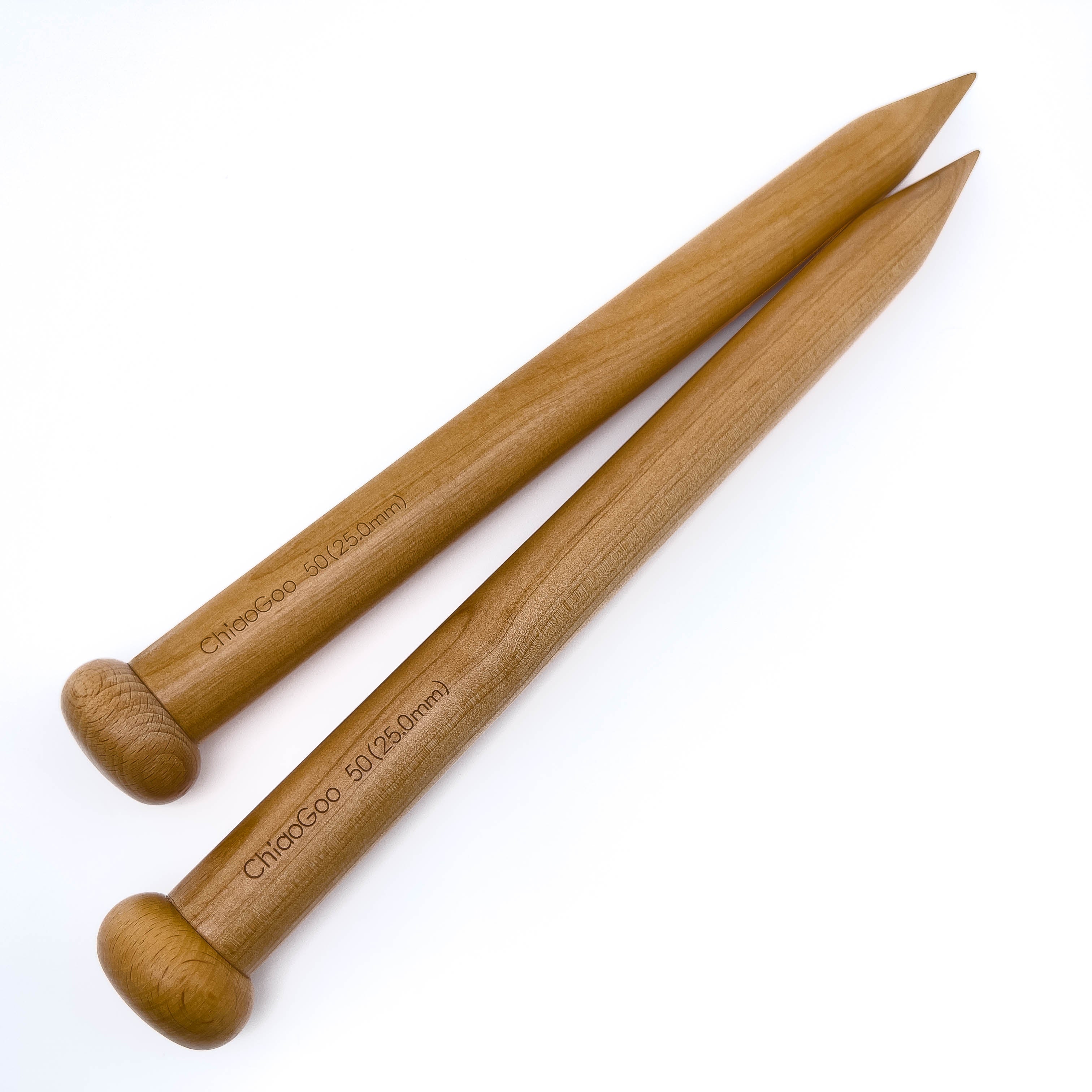 ChiaoGoo 13 Inch (33 cm) Single Point Wooden Knitting Needles (Sizes 17 - 50)