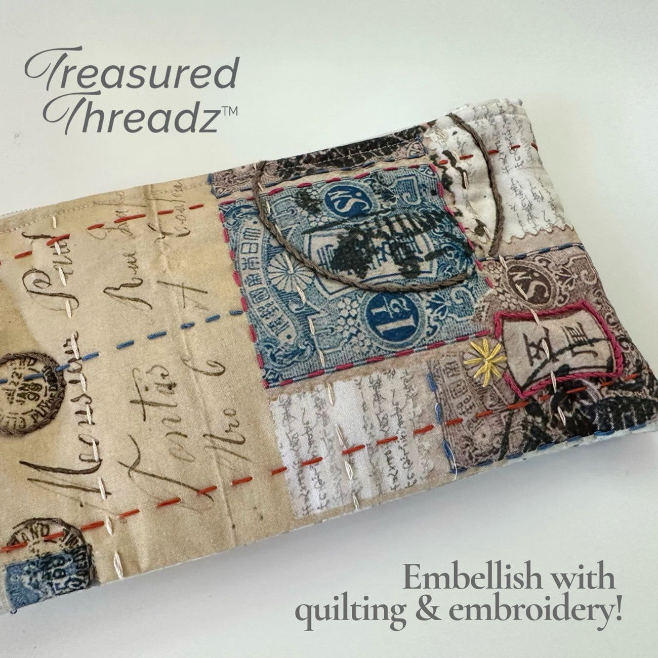 Around the World Collage Fabric Panel by Amy Barickman for Treasured Threadz