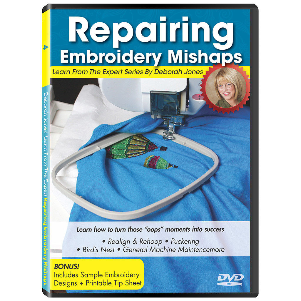 Repairing Embroidery Mishaps Video on DVD with Eileen Roche for Designs in Machine Embroidery