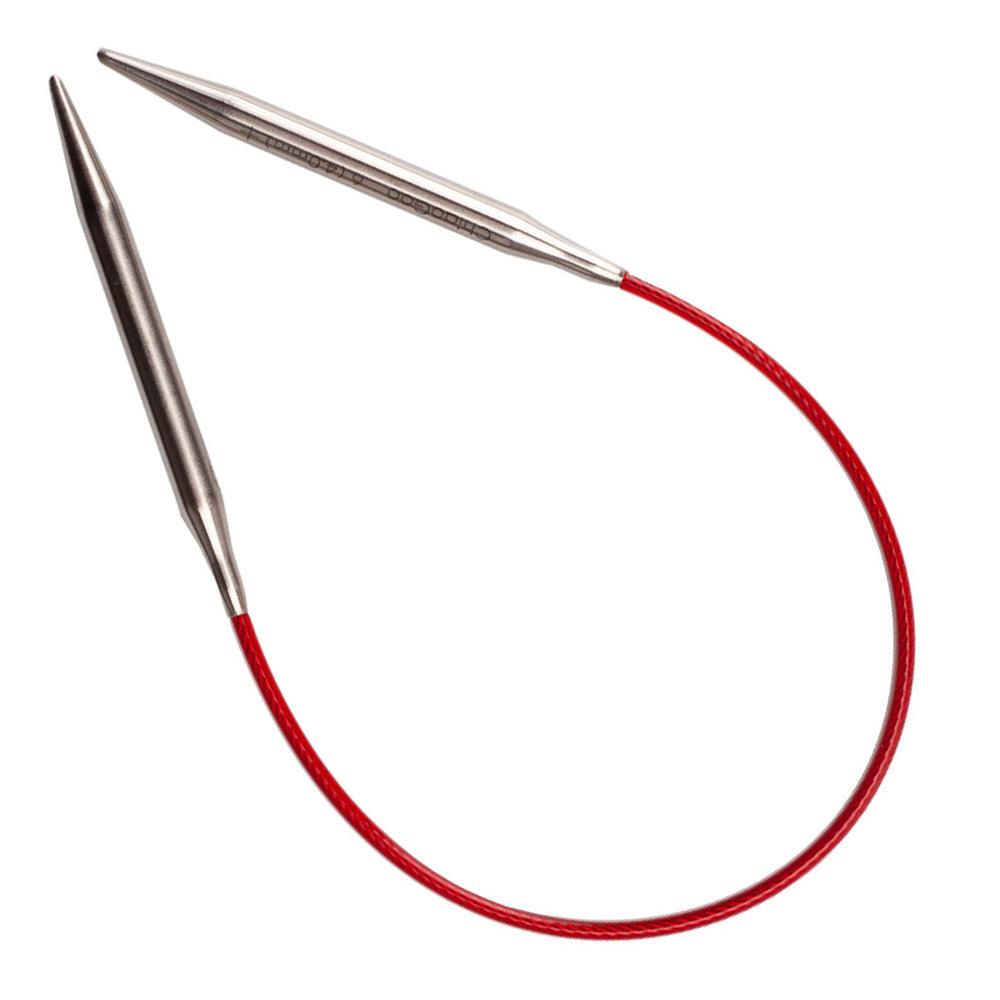 ChiaoGoo 9 Inch Regular Red Stainless Steel Circular Knitting Needles (Tip Sizes US-000 to US-8)